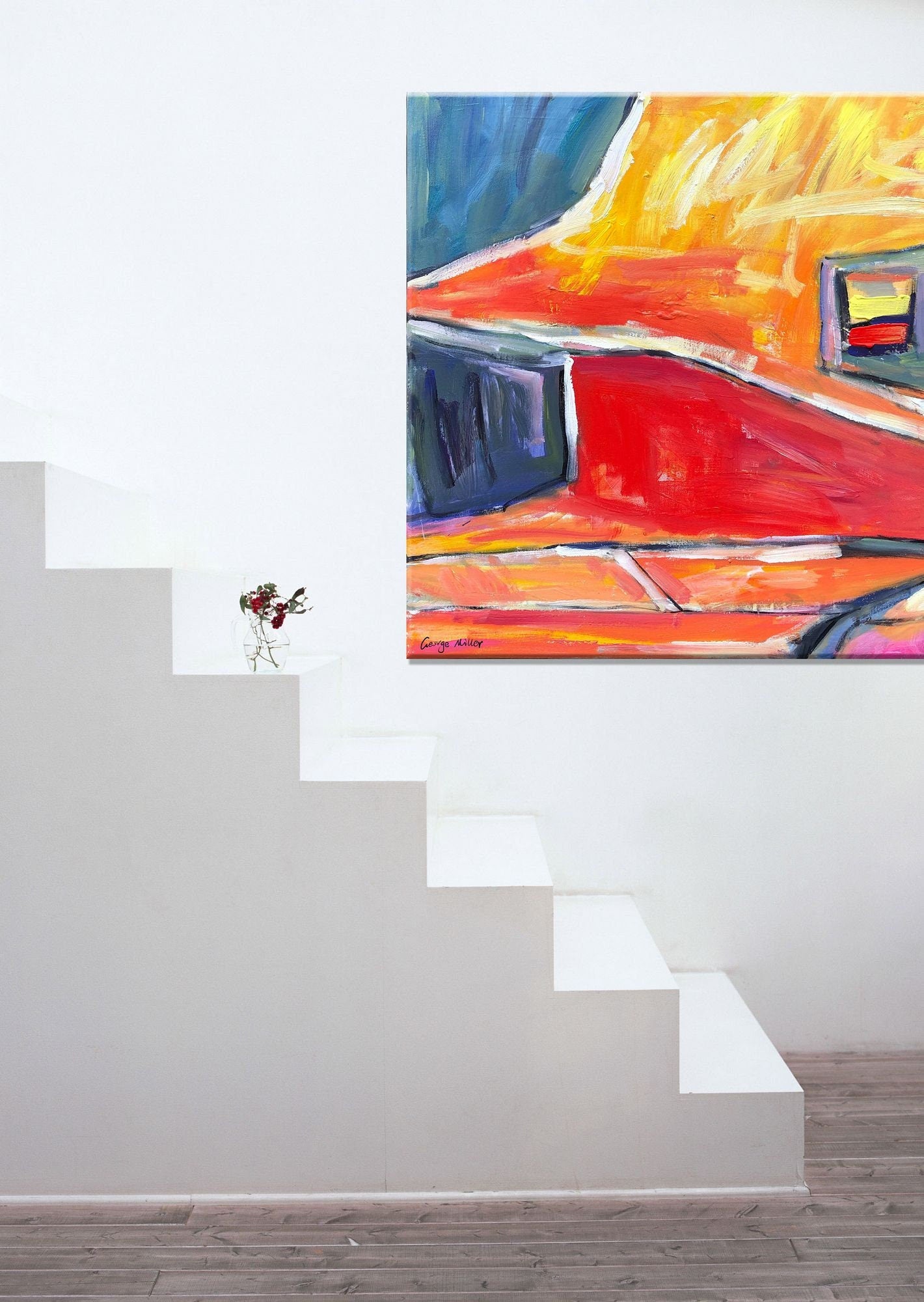 George Miller Abstract Painting Colorful Life Oil Painting Canvas Art Nice Expressionism Modern Fine Art Large Art Stretched Ready to Hang