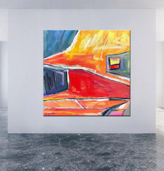George Miller Abstract Painting Colorful Life Oil Painting Canvas Art  Nice Expressionism Modern Fine Art  Large Art Stretched Ready to Hang