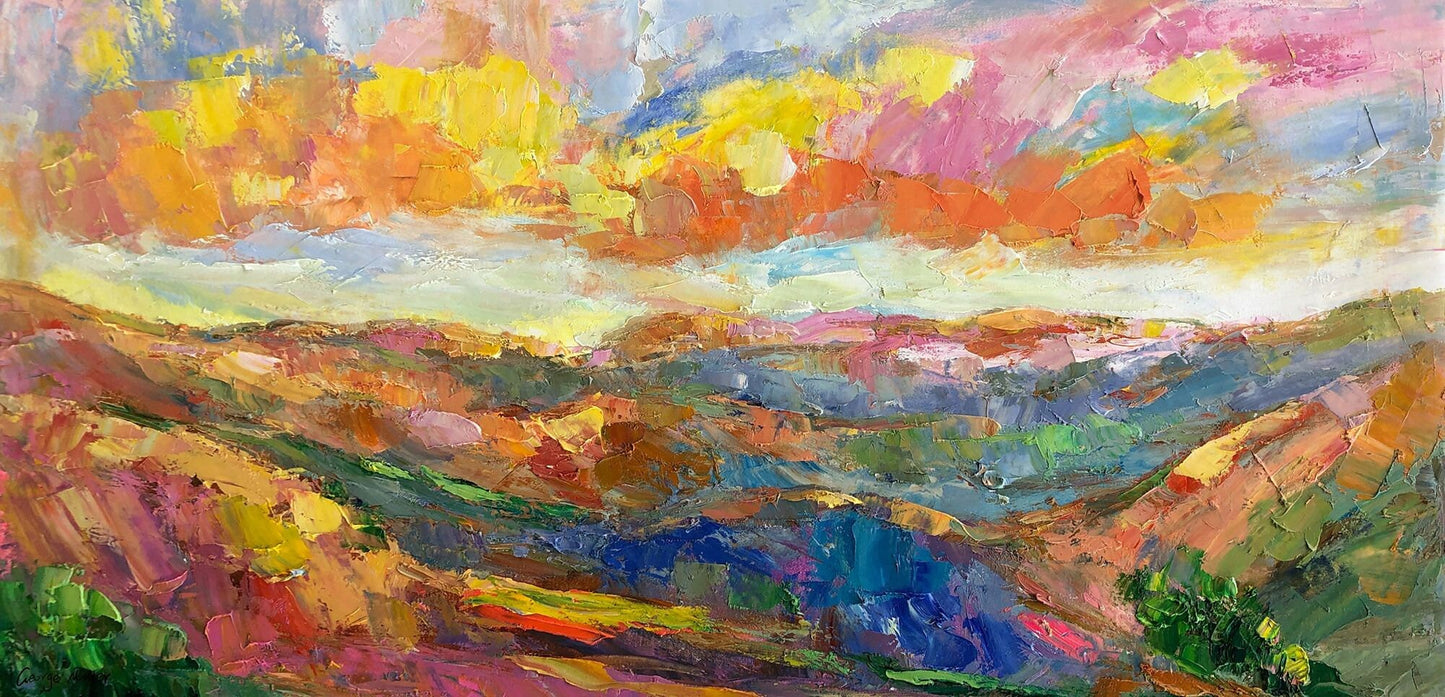 Original Abstract Art, Kitchen Decor, Contemporary Painting, Canvas Art, Abstract Painting, Landscape Painting, Large Abstract Art, Wall Art