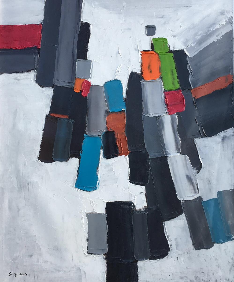 Abstract Painting, Original Abstract Art, Oil Painting Abstract, Black and White, Large Painting, Abstract Canvas Art, Large Wall Art Square