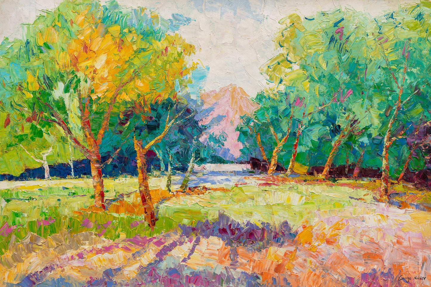 Spring Landscape Oil Painting, Artwork, Oil Painting, Large Landscape Paintings On Canvas, Oversized Wall Art, Impasto Painting