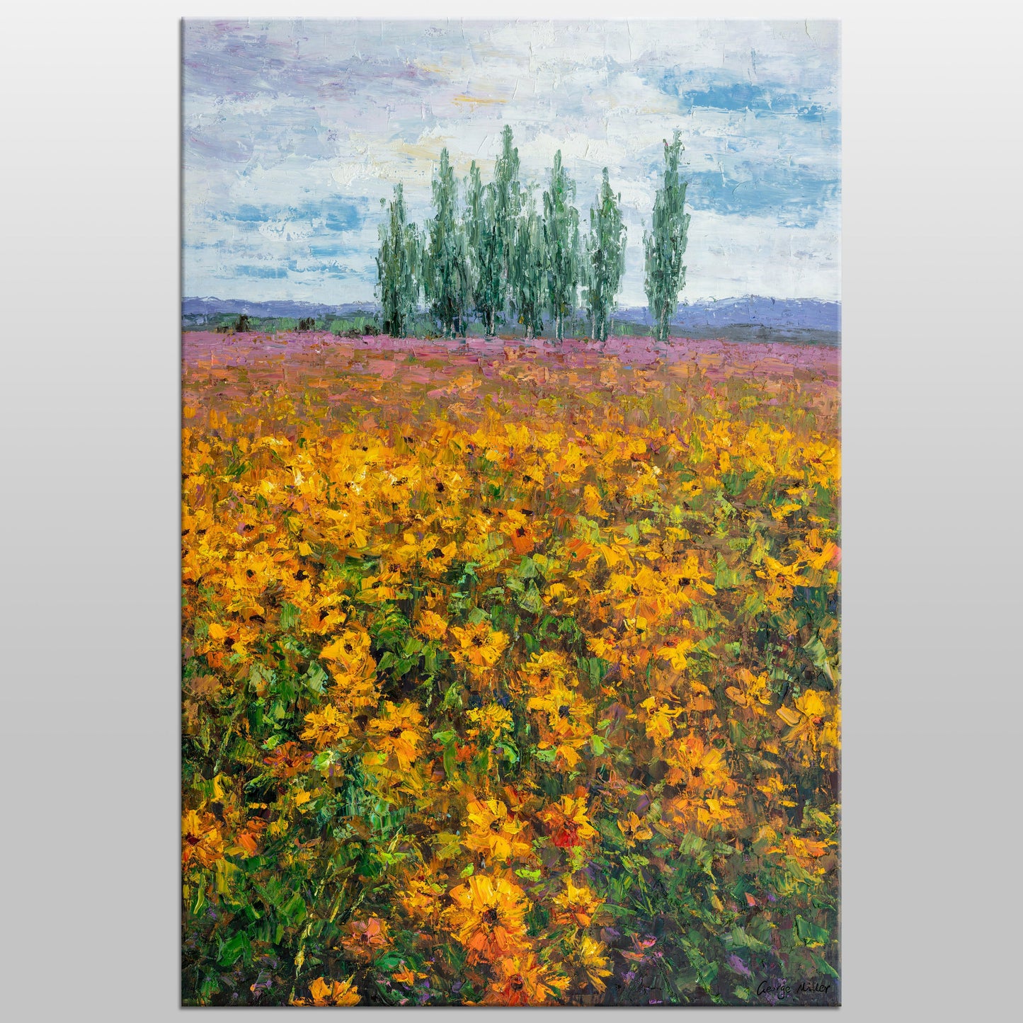Oil Painting, Sunflower Garden Abstract Painting, Landscape Painting, Abstract Oil Painting, Abstract Landscape, Original Art Abstract
