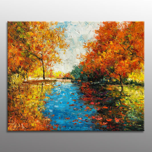 Oil Painting Large Wall Art Large Abstract Art Canvas Art Modern Art Abstract Landscape Painting Palette Knife Painting  Landscape Painting