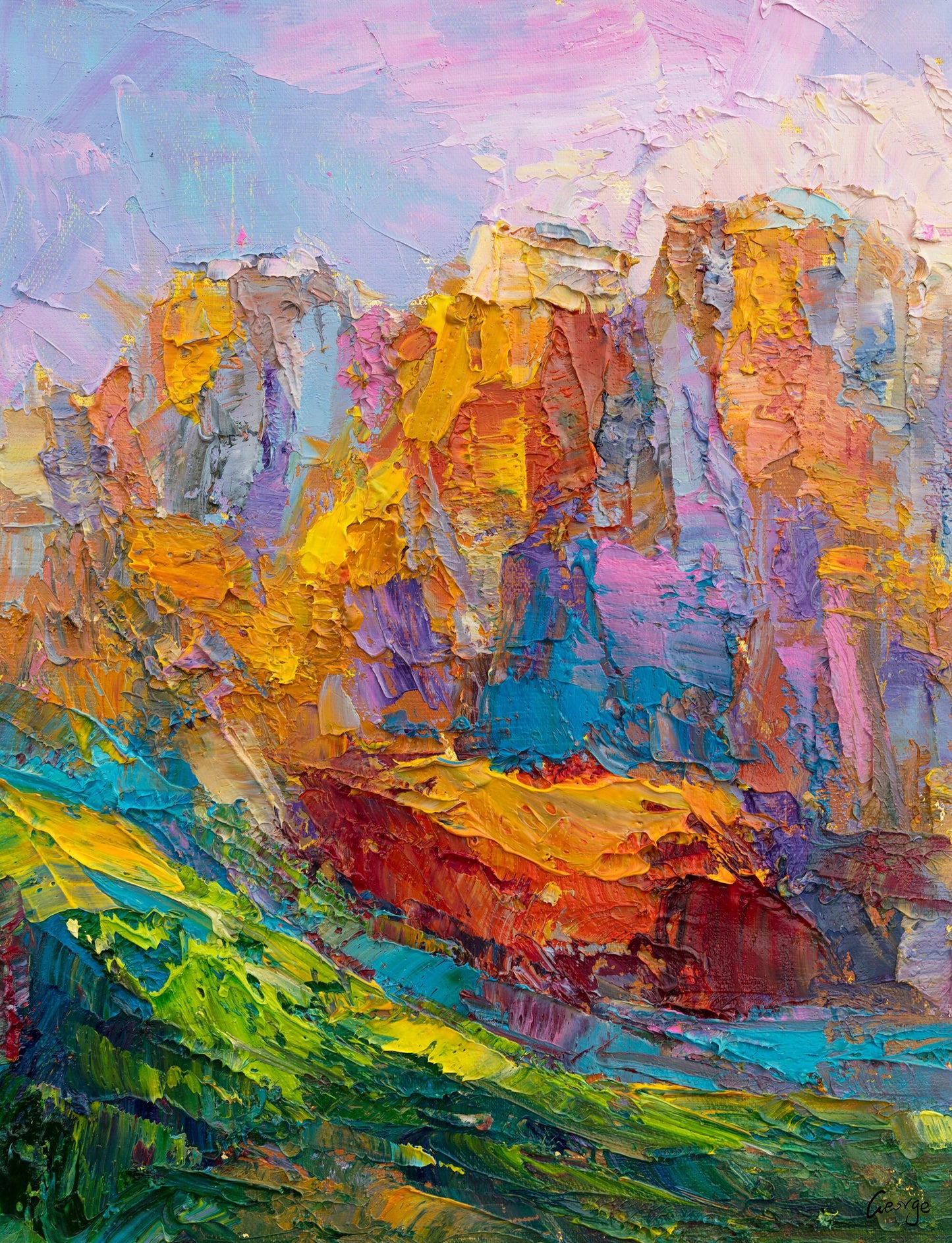 Canvas Painting, Living Room Wall Decor, Oil Painting Original, Small Oil Painting, Painting Abstract, Original Landscape Oil Paintings