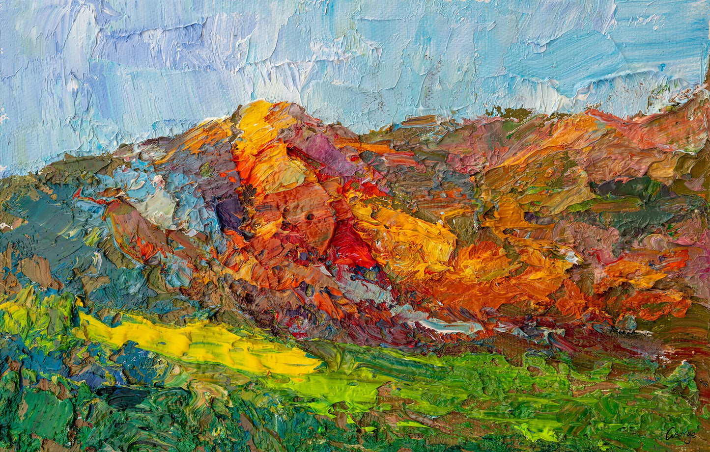 Canvas Art, Small Painting Landscape Mountains, Contemporary Painting, Small Canvas Wall Art, Original Landscape Oil Paintings, Abstract Art