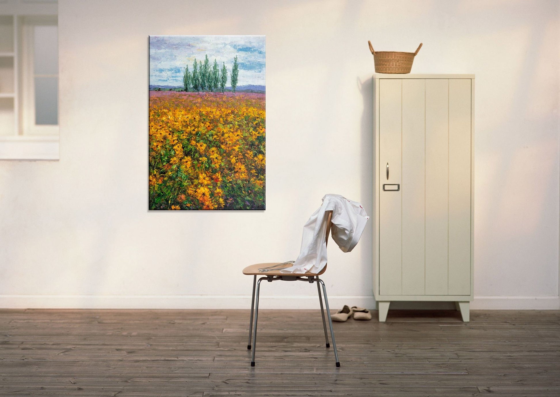 Oil Painting, Sunflower Garden Abstract Painting, Landscape Painting, Abstract Oil Painting,  Abstract Landscape, Original Art Abstract