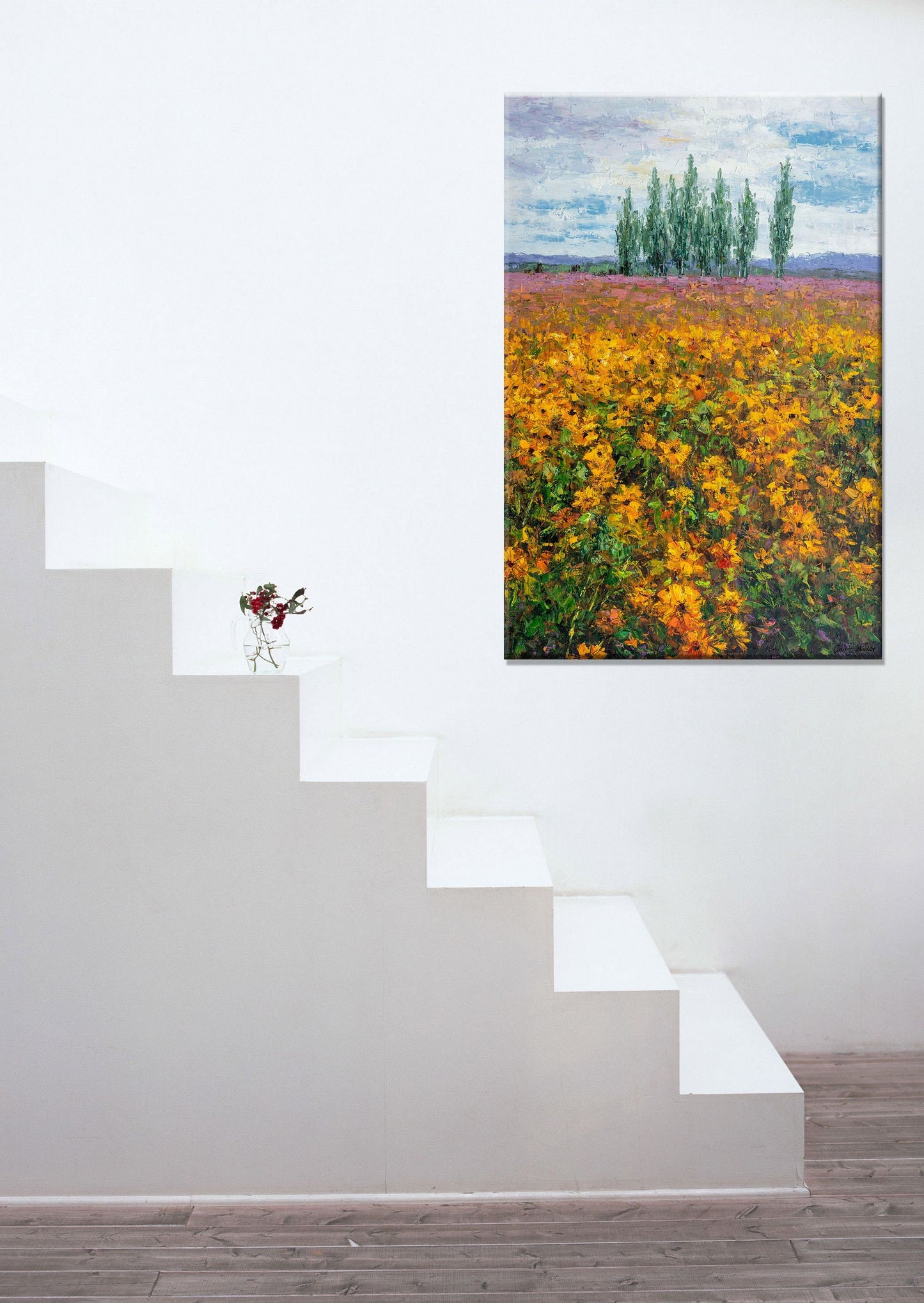 Oil Painting, Sunflower Garden Abstract Painting, Landscape Painting, Abstract Oil Painting, Abstract Landscape, Original Art Abstract
