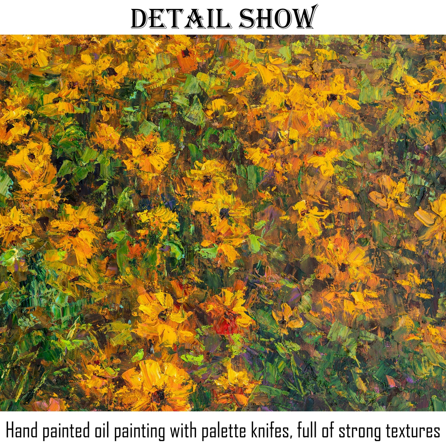 Oil Painting, Sunflower Garden Abstract Painting, Landscape Painting, Abstract Oil Painting, Abstract Landscape, Original Art Abstract