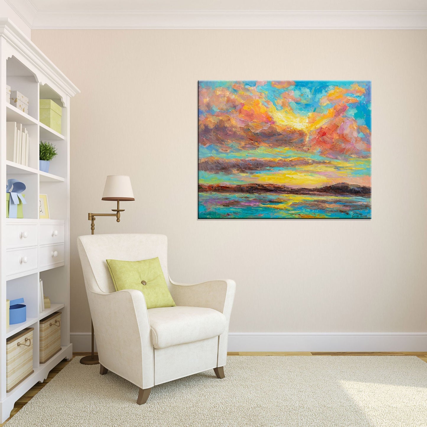 Abstract Art, Abstract Painting, Large Art, Seascape, Skyscape at Dawn, Large Abstract Painting, Landscape Oil Painting, Painting On Canvas