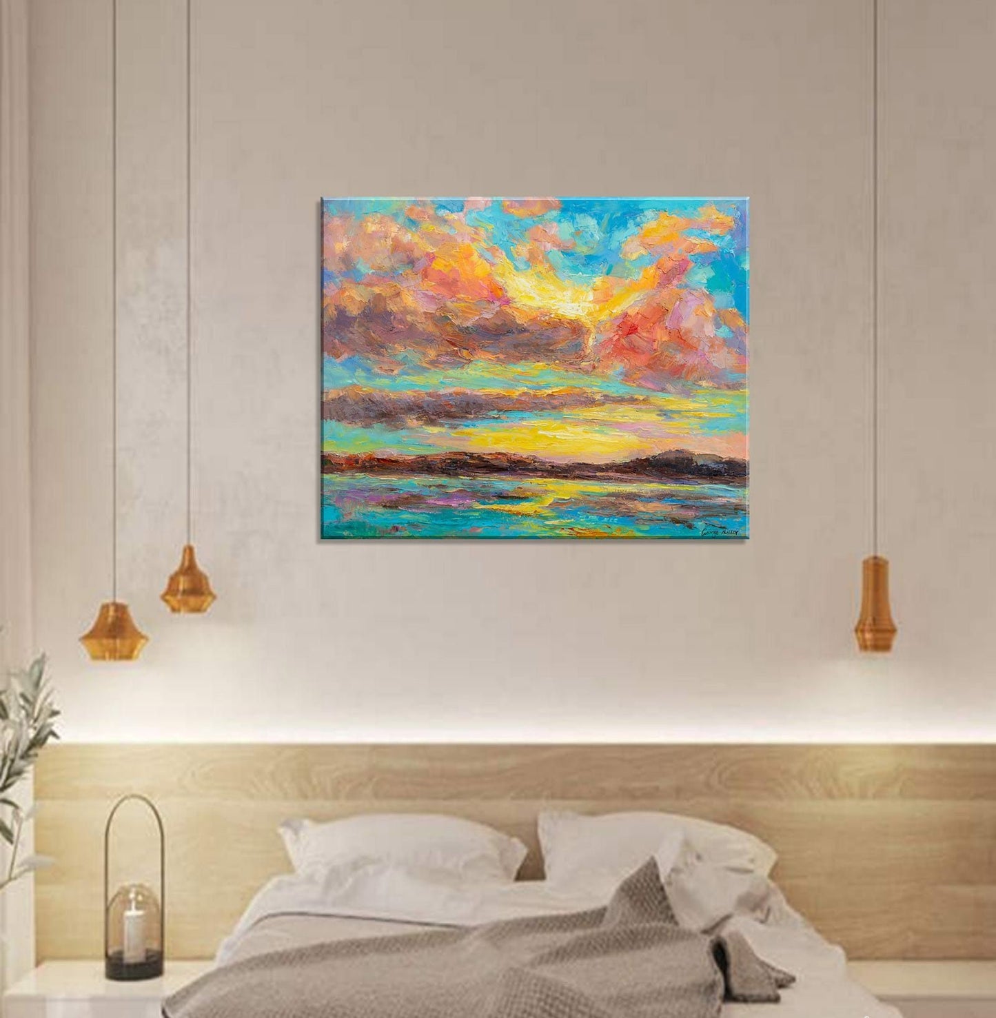 Abstract Art, Abstract Painting, Large Art, Seascape, Skyscape at Dawn, Large Abstract Painting, Landscape Oil Painting, Painting On Canvas