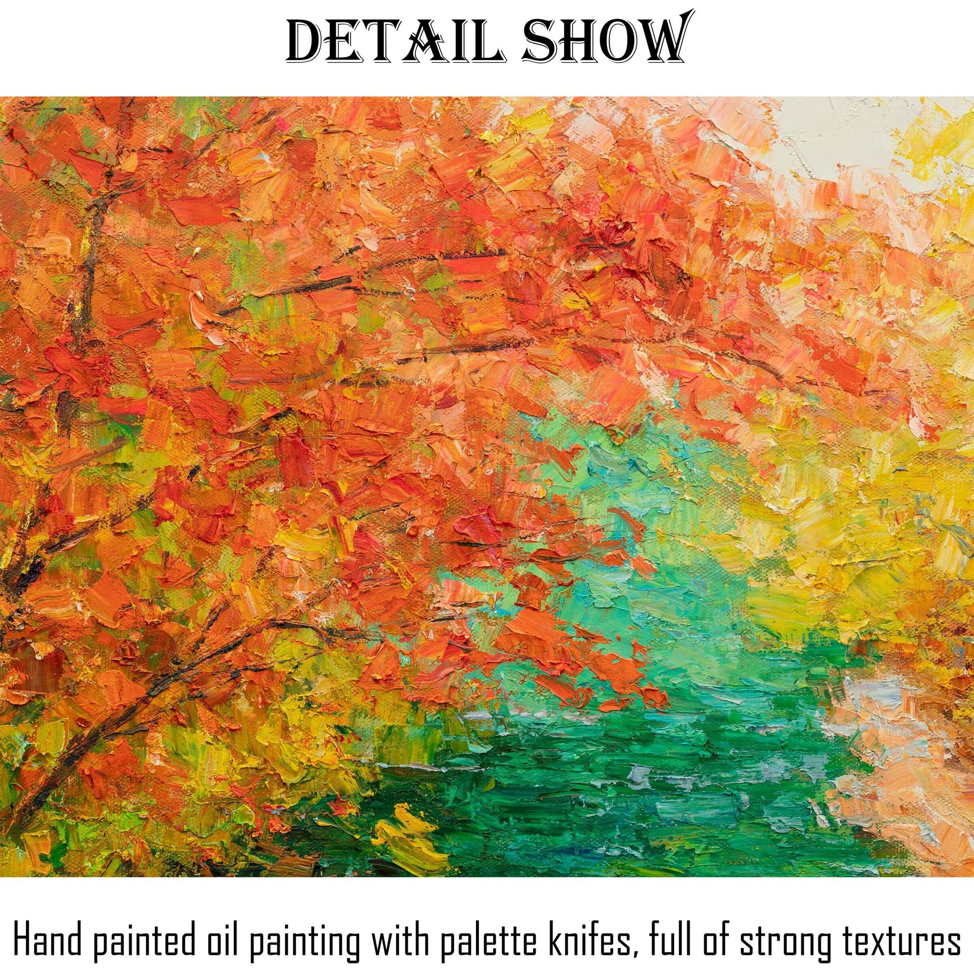 Large Oil Painting, Canvas Art, Original Art, Modern Painting, Oil Painting Landscape, Abstract Oil Painting, Autumn White Birch Forest
