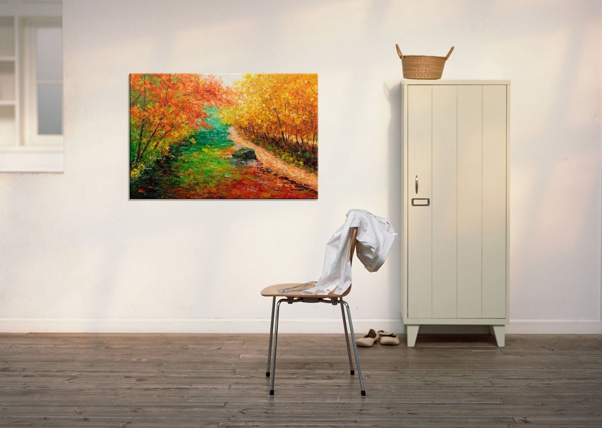 Large Oil Painting, Canvas Art, Original Art, Modern Painting, Oil Painting Landscape, Abstract Oil Painting, Autumn White Birch Forest