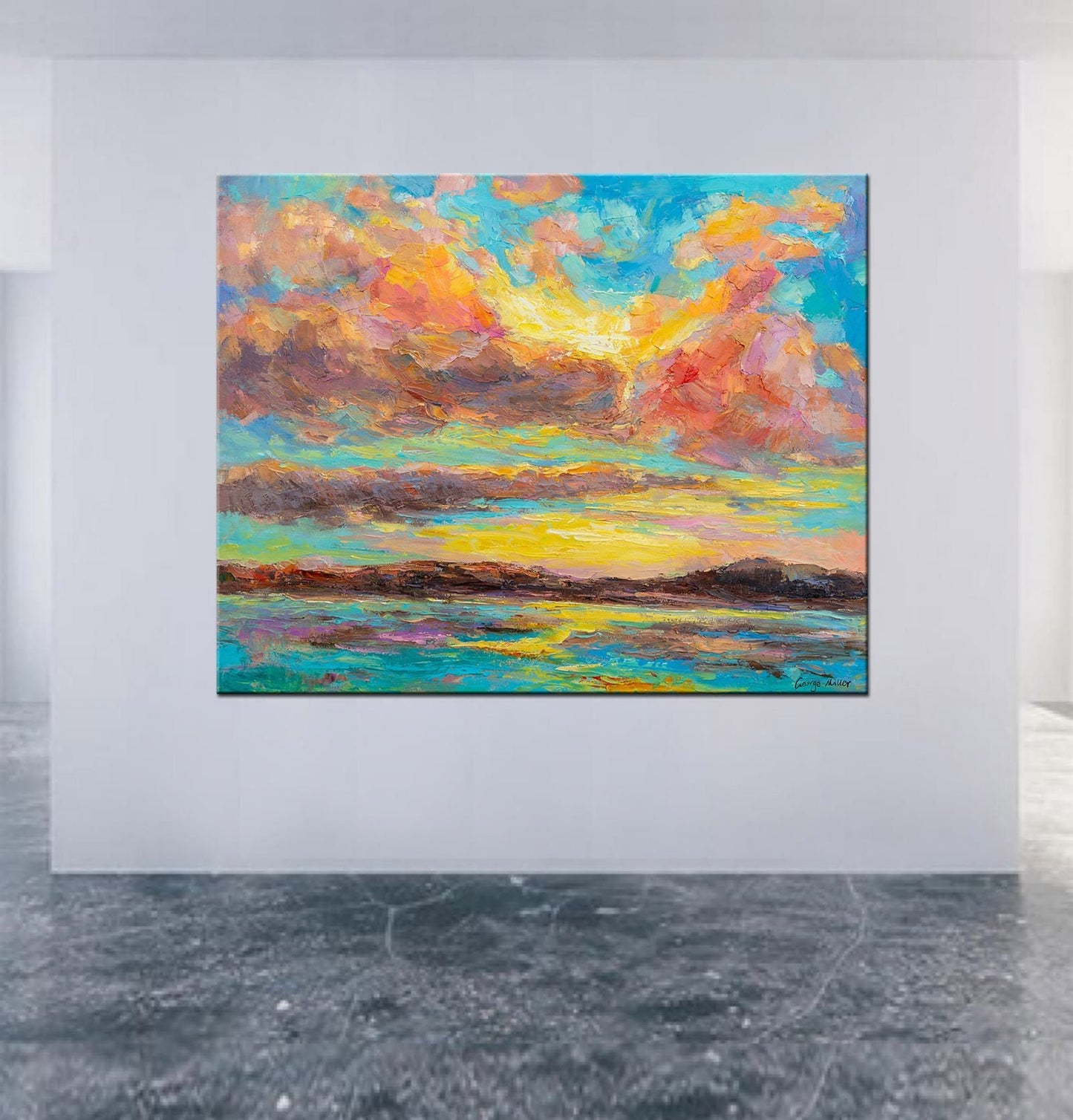 Abstract Art, Abstract Painting, Large Art, Seascape, Skyscape at Dawn, Large Abstract Painting, Landscape Oil Painting, Painting On Canvas