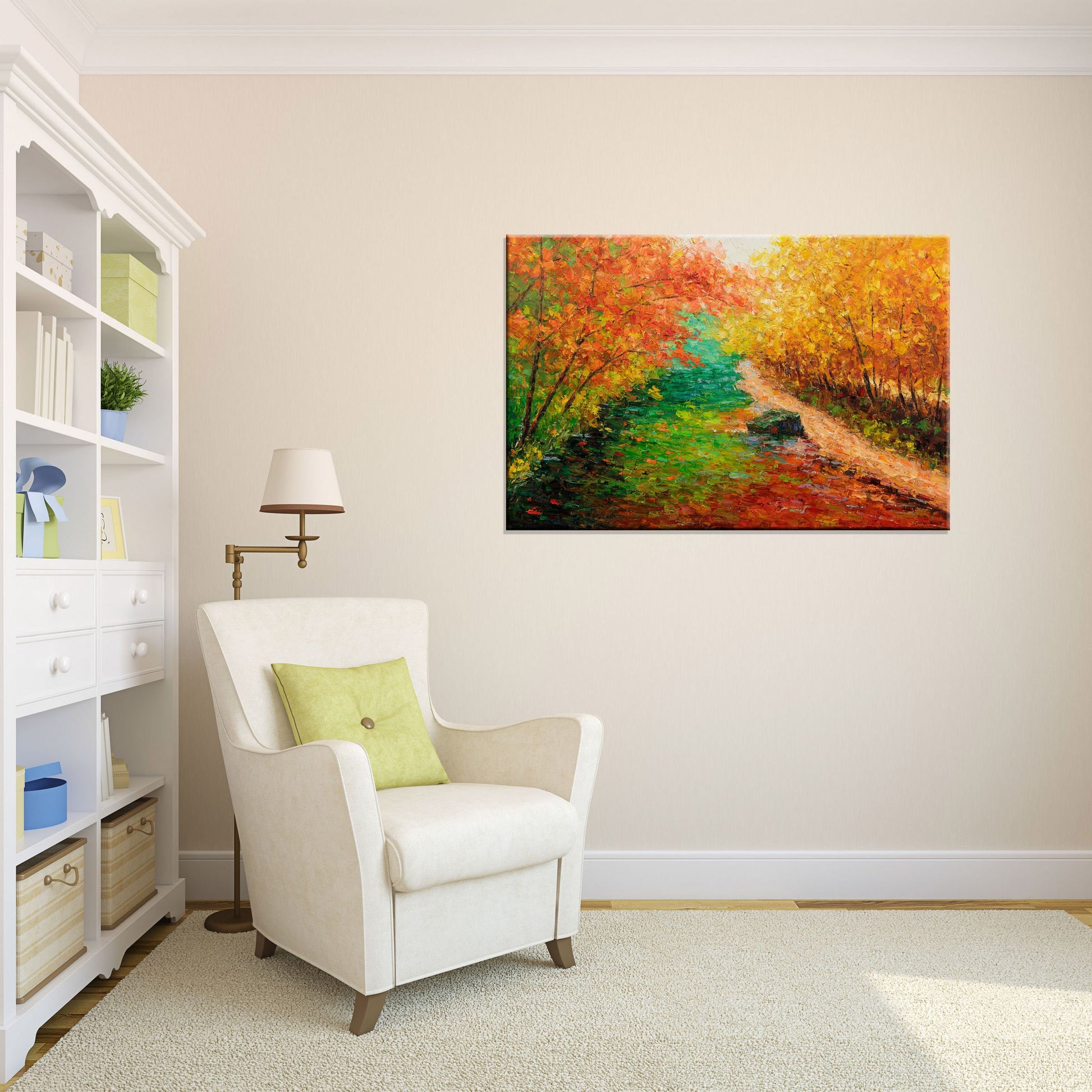 Large Oil Painting, Canvas Art, Original Art, Modern Painting, Oil Painting Landscape, Abstract Oil Painting, Autumn White Birch Forest