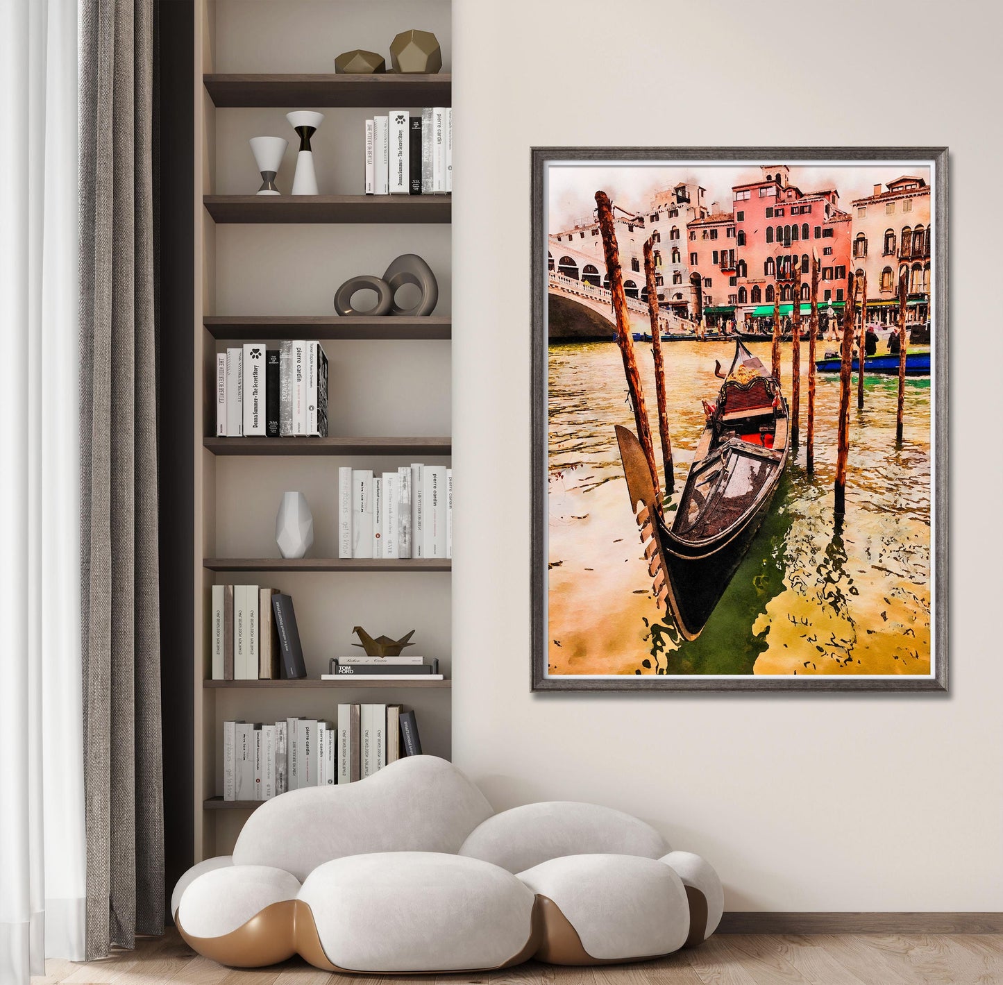 Venice Grand Canal Gondola Italy Cityscape Giclée Print, Watercolor Abstract Wall Art Prints, Modern Art, Canvas Art, Dorm Décor, HD Print