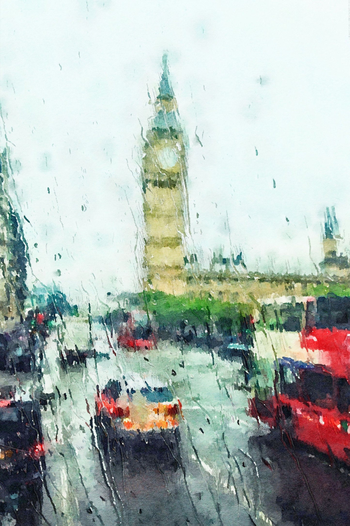 Prints Wall Art , London in the rain, Wall Art Prints, Abstract Wall Art, Art Print, Artwork, Modern Art Painting, Original Art Prints