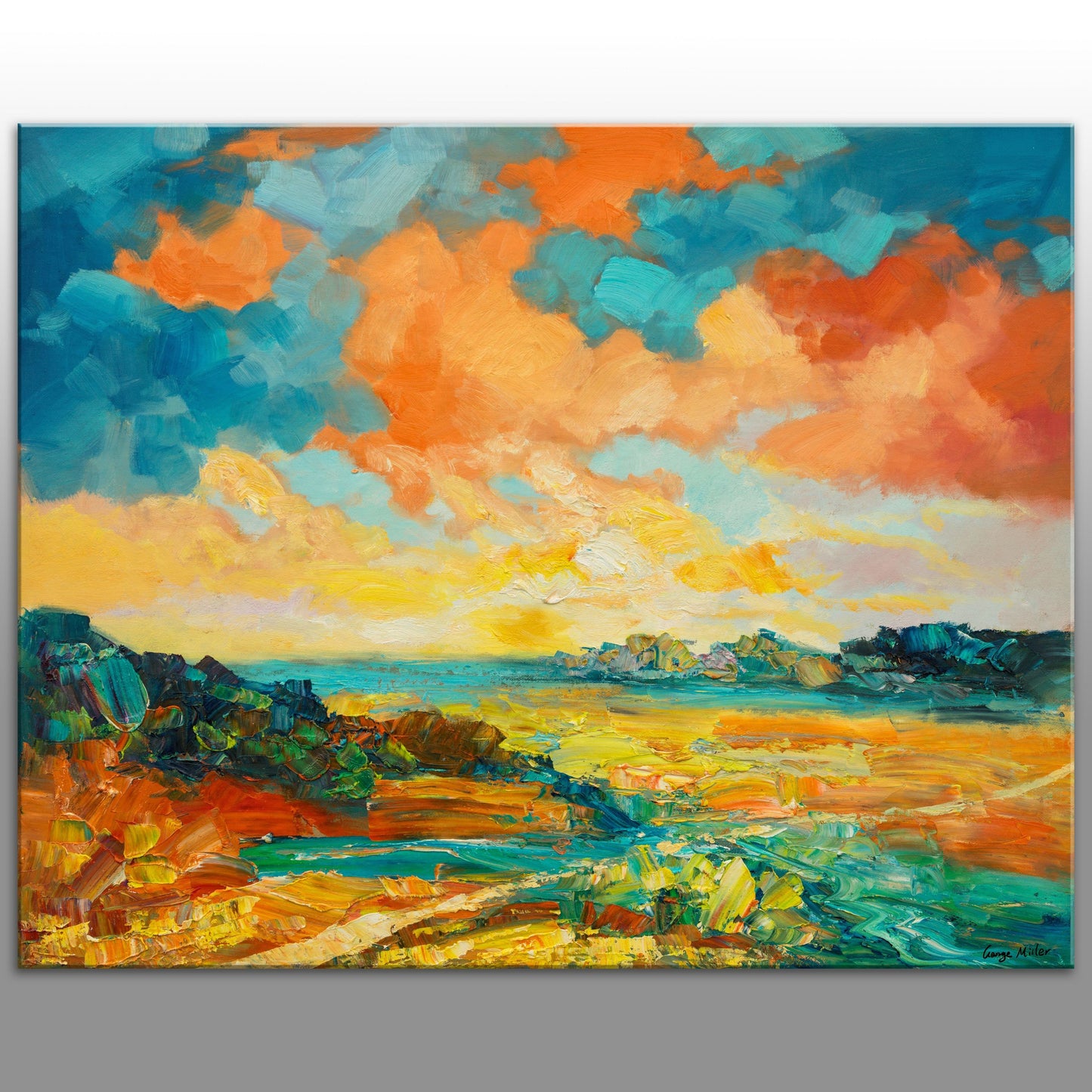 Autumn Landscape Oil Painting, Kitchen Wall Art, Canvas Painting, Canvas Wall Decor, Original Landscape Painting, Palette Knife Painting