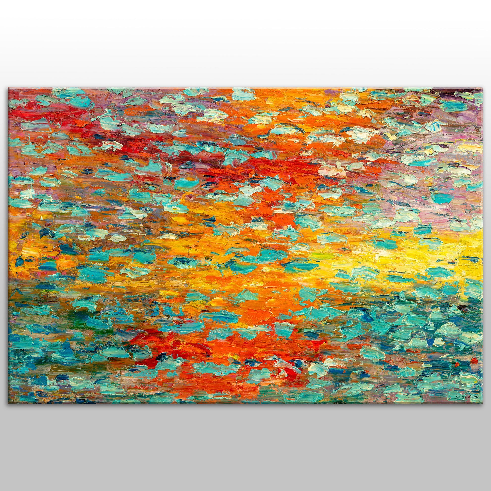 Abstract Art, Abstract Canvas Art, Waterlily Pond, Original Abstract Art, Modern Painting, Large Canvas Painting, Landscape Oil Painting