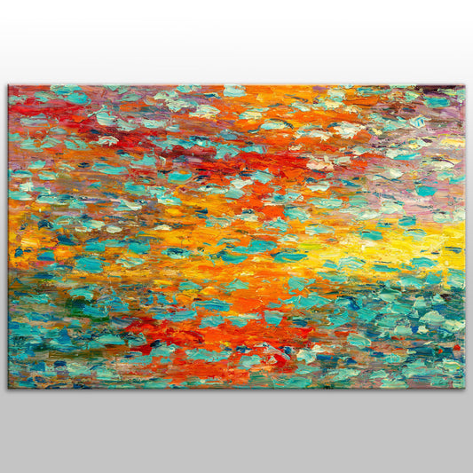Abstract Art, Abstract Canvas Art, Waterlily Pond, Original Abstract Art, Modern Painting, Large Canvas Painting, Landscape Oil Painting