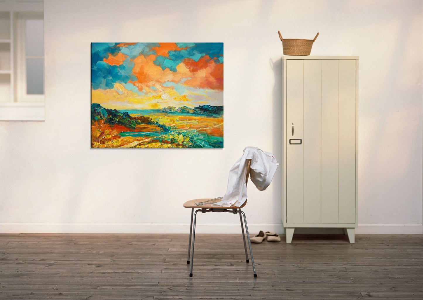 Autumn Landscape Oil Painting, Kitchen Wall Art, Canvas Painting, Canvas Wall Decor, Original Landscape Painting, Palette Knife Painting