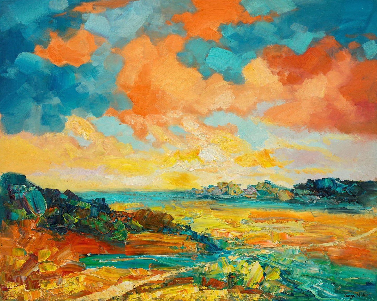 Autumn Landscape Oil Painting, Kitchen Wall Art, Canvas Painting, Canvas Wall Decor, Original Landscape Painting, Palette Knife Painting