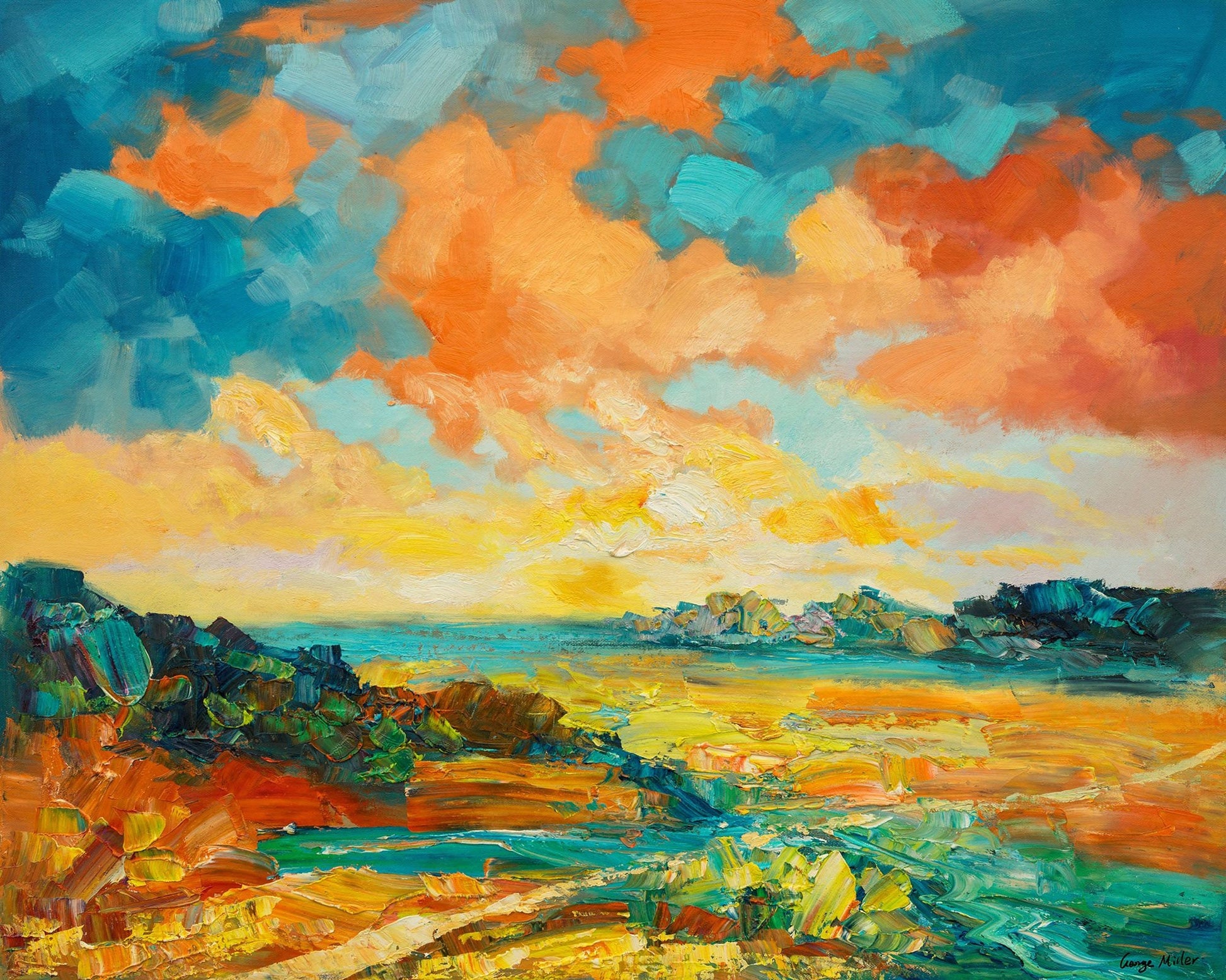 Autumn Landscape Oil Painting, Kitchen Wall Art, Canvas Painting, Canvas Wall Decor, Original Landscape Painting, Palette Knife Painting