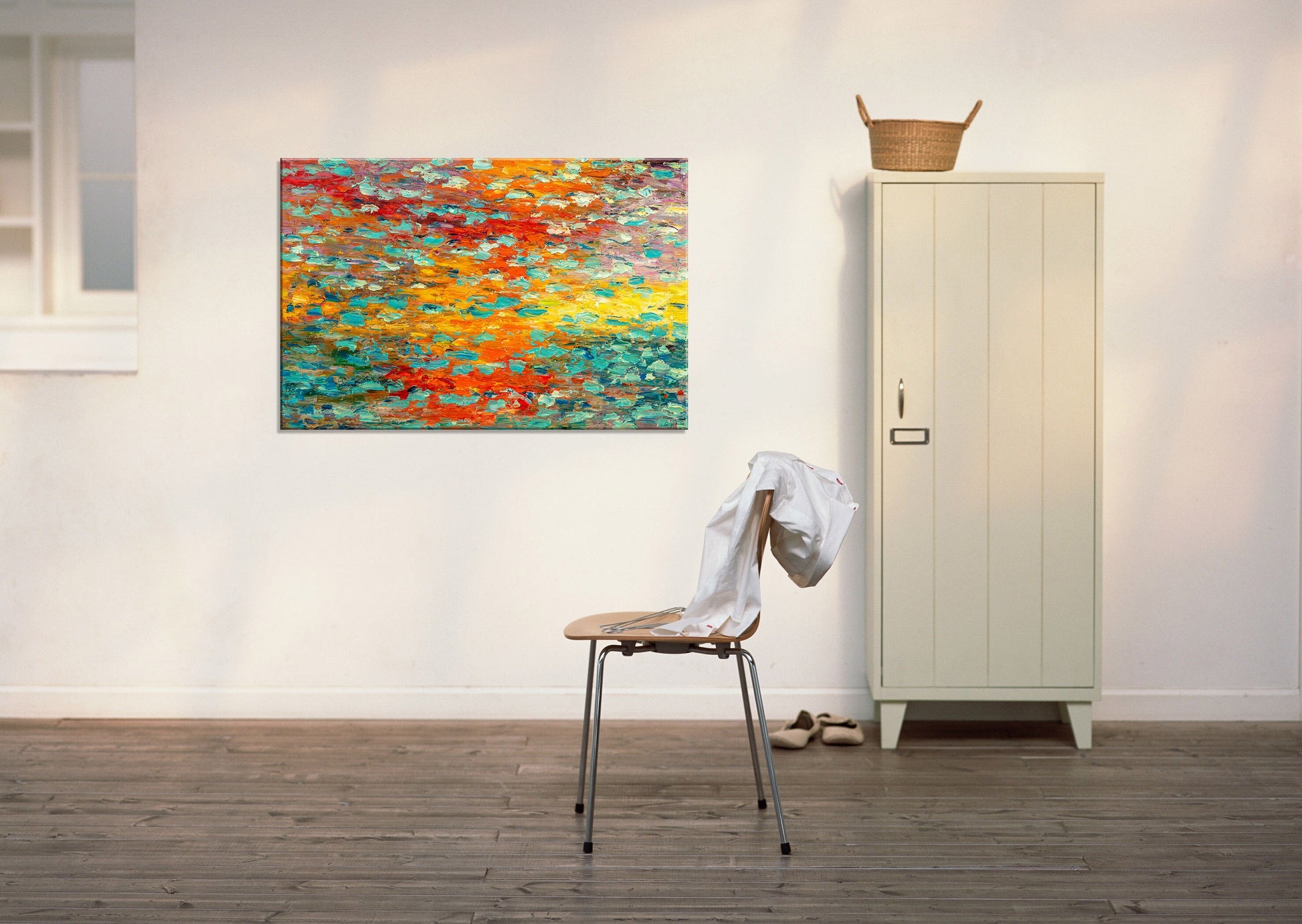 Abstract Art, Abstract Canvas Art, Waterlily Pond, Original Abstract Art, Modern Painting, Large Canvas Painting, Landscape Oil Painting