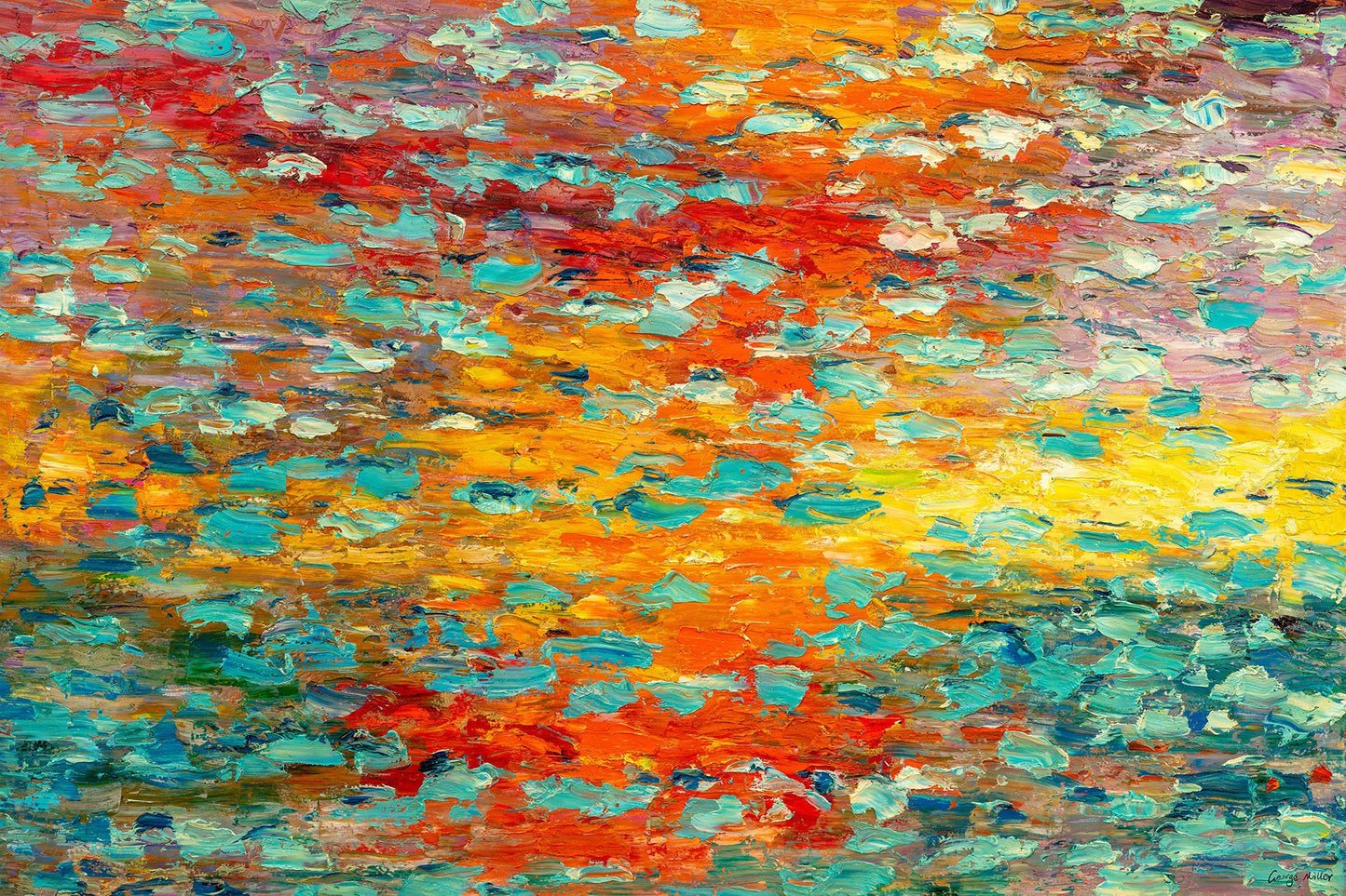 Abstract Art, Abstract Canvas Art, Waterlily Pond, Original Abstract Art, Modern Painting, Large Canvas Painting, Landscape Oil Painting
