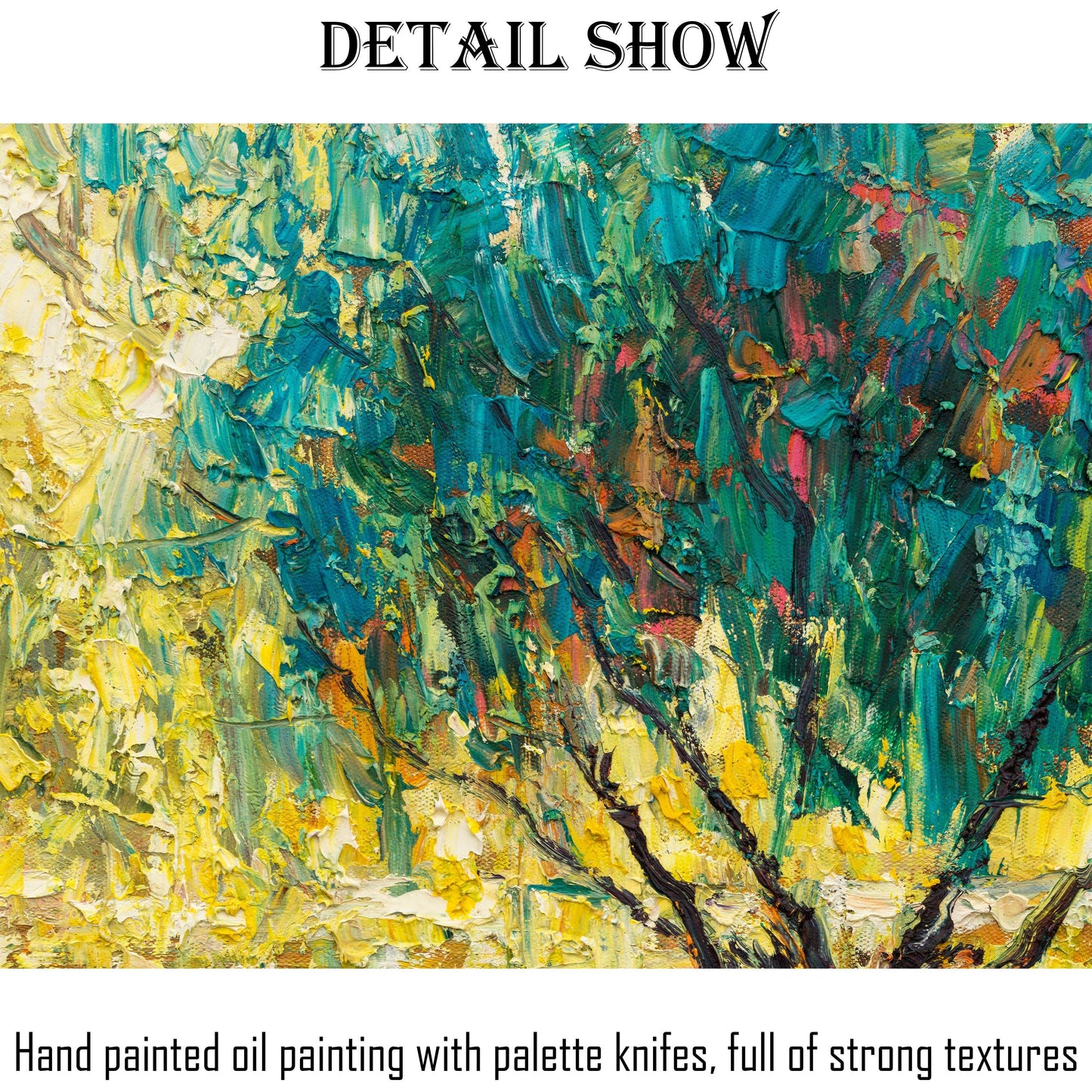 Modern Art, Abstract Canvas Art, Oil Painting Landscape Spring Fields by the Lake, Beach Painting, Large Canvas Art, Oil Painting Landscape