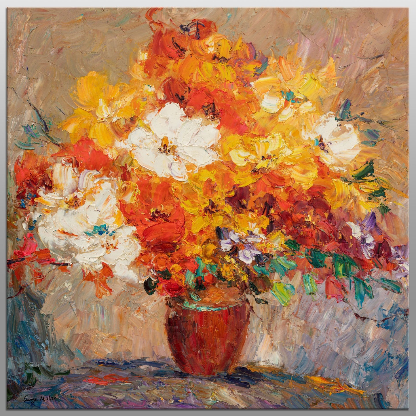 Large Canvas Painting, Flower Painting, Modern Painting, Oil Painting Original, Abstract Art, Bedroom Decor, Modern Wall Art, Palette Knife