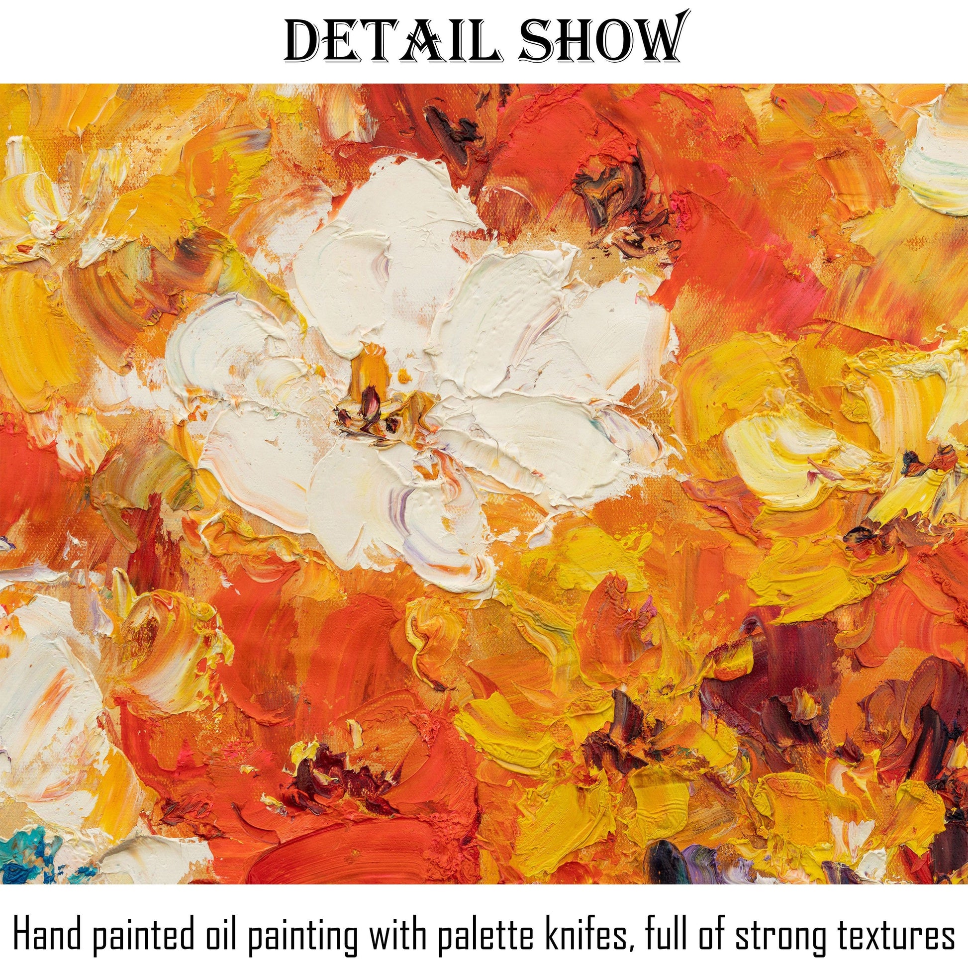 Large Canvas Painting, Flower Painting, Modern Painting, Oil Painting Original, Abstract Art, Bedroom Decor, Modern Wall Art, Palette Knife