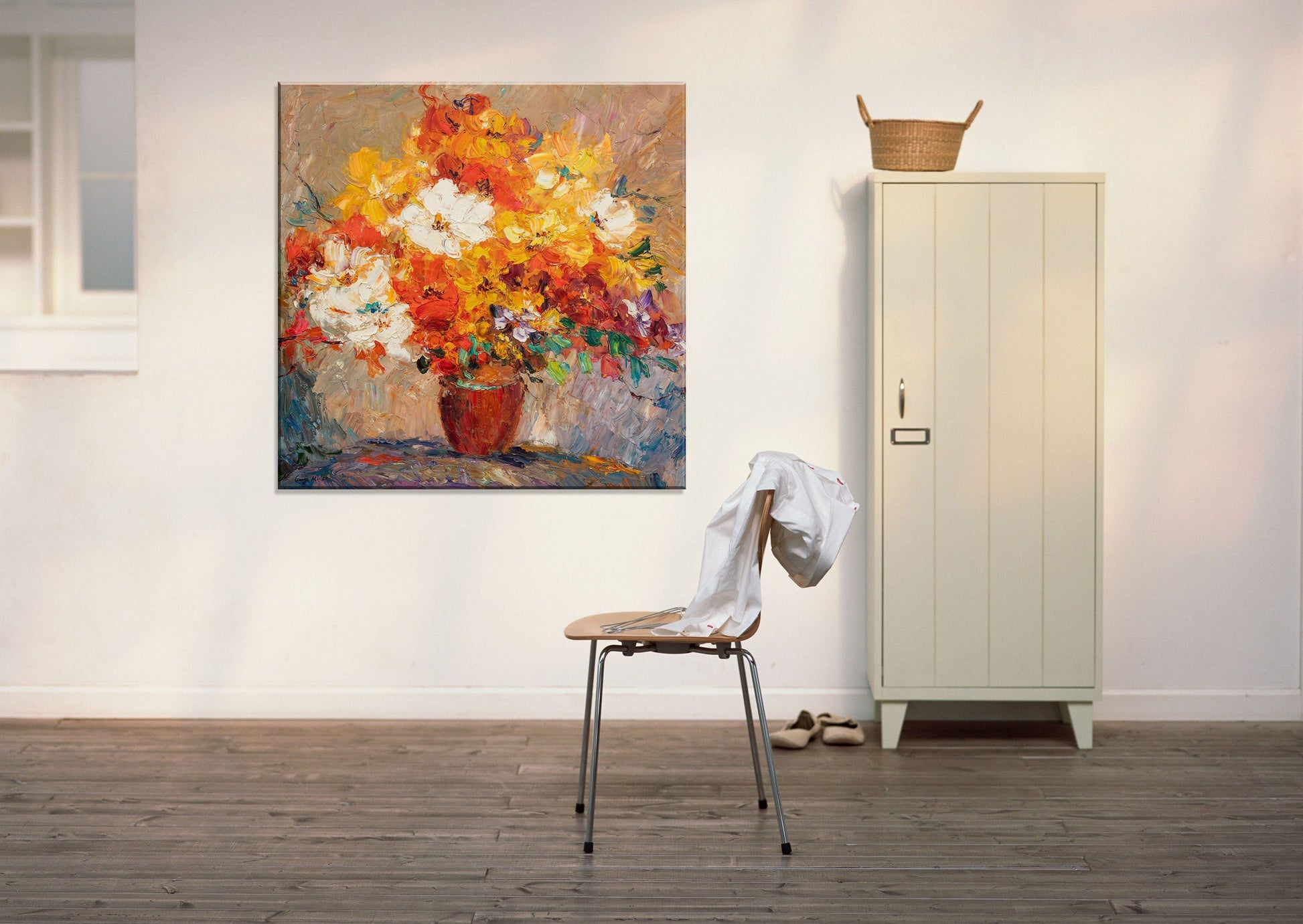 Large Canvas Painting, Flower Painting, Modern Painting, Oil Painting Original, Abstract Art, Bedroom Decor, Modern Wall Art, Palette Knife