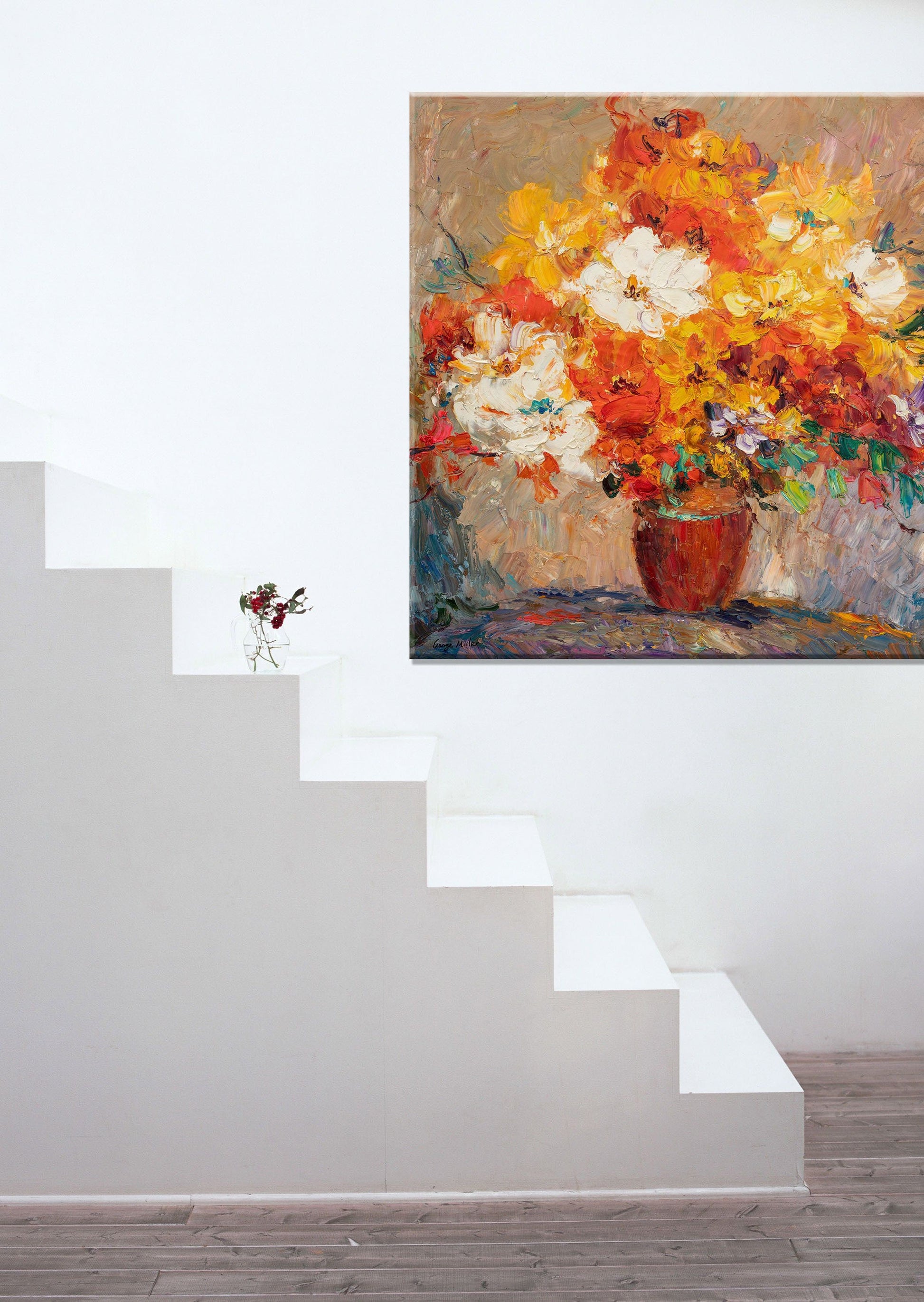 Large Canvas Painting, Flower Painting, Modern Painting, Oil Painting Original, Abstract Art, Bedroom Decor, Modern Wall Art, Palette Knife