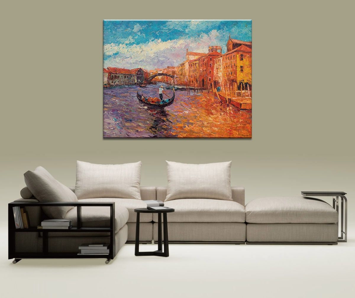 Large Art, Mediterranean Seascape Oil Painting, Sail Boats, Modern Painting, Oil Painting Landscape, Canvas Art, Palette Knife Oil Painting