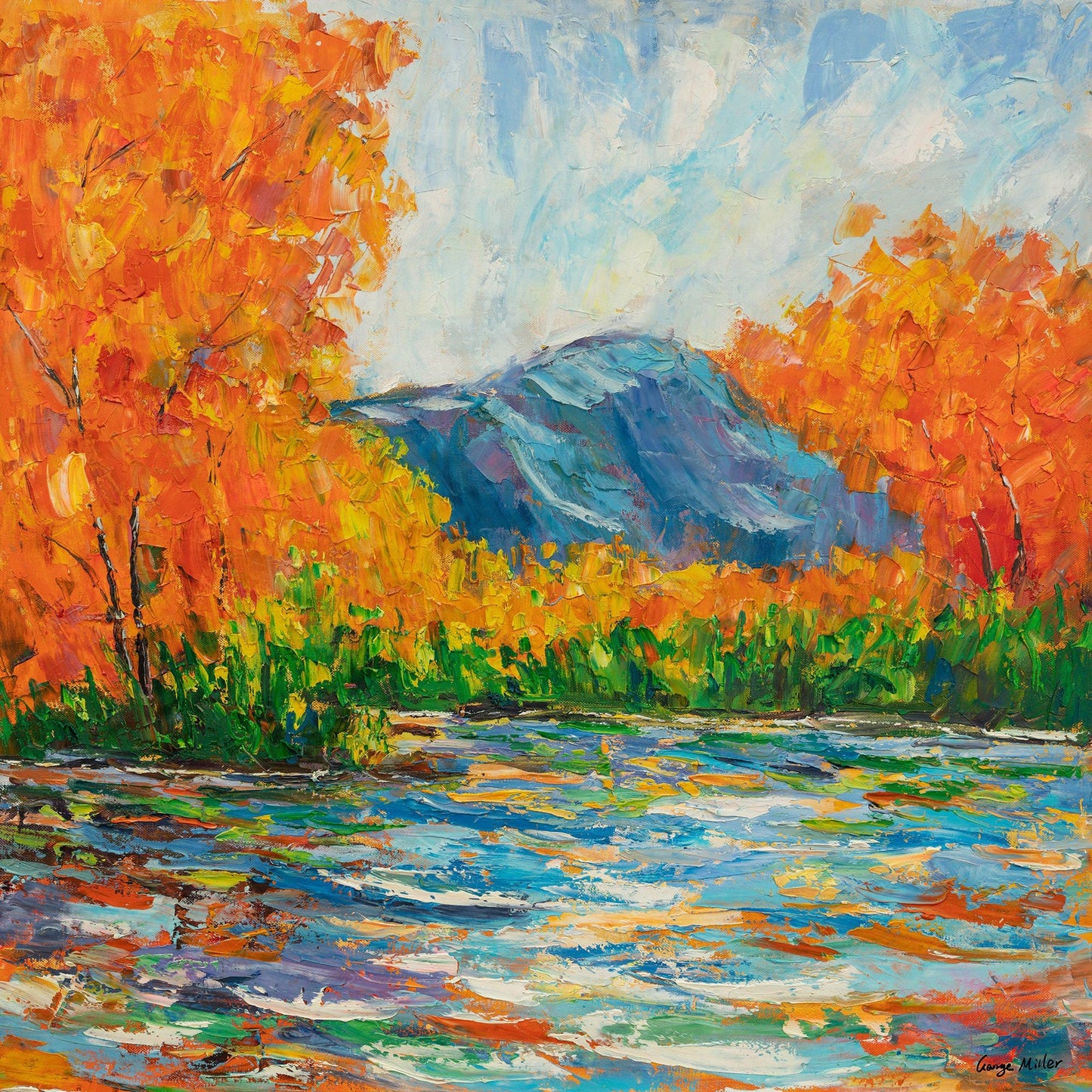 Oil Painting, Landscape Painting, Large Art, Large Canvas Wall Art, Palette Knife Painting, Original Oil Painting, Autumn Oil Painting