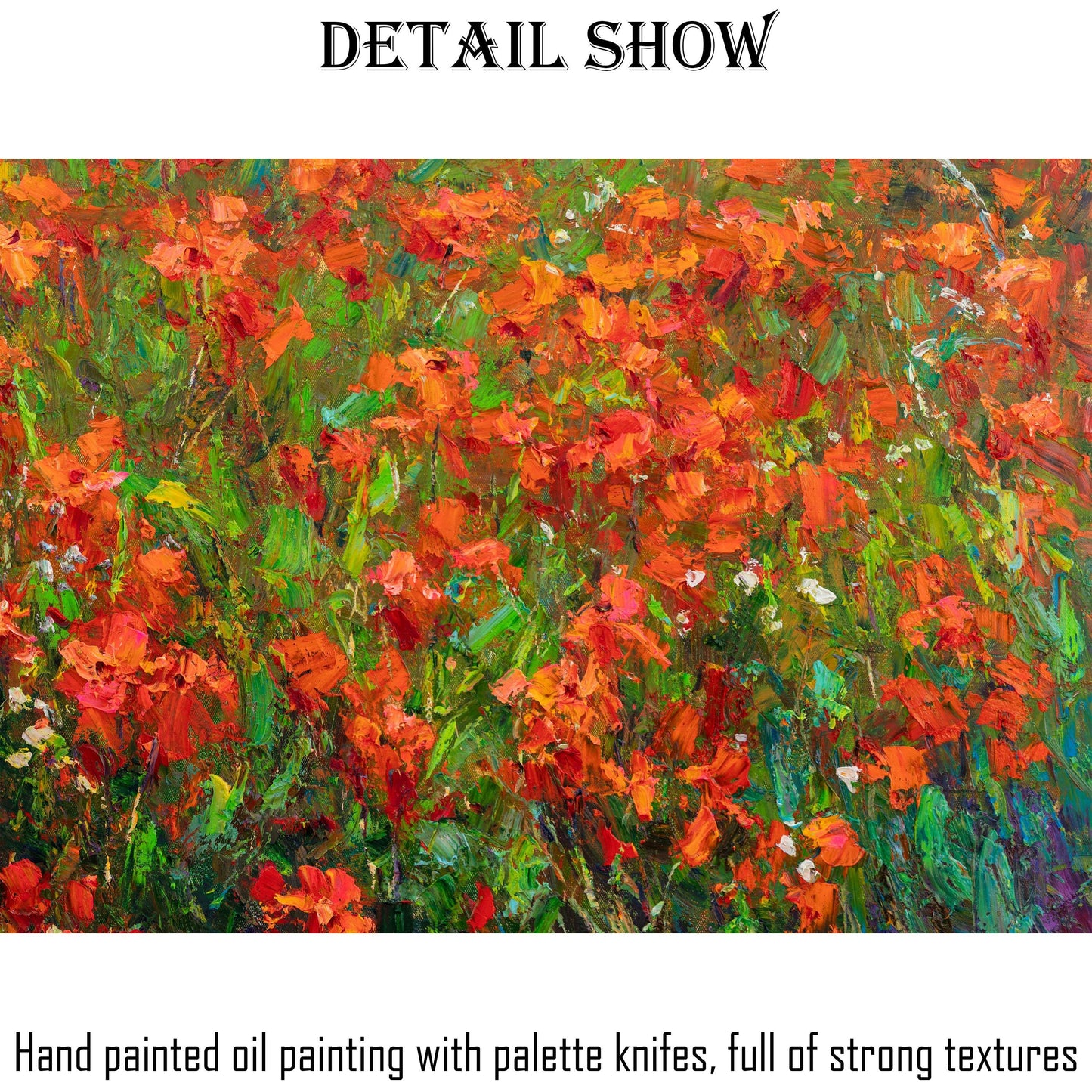 Oil Painting Landscape, Canvas Painting, Large Oil Painting, Original Abstract Painting, Abstract Painting, Flower Field at Dawn