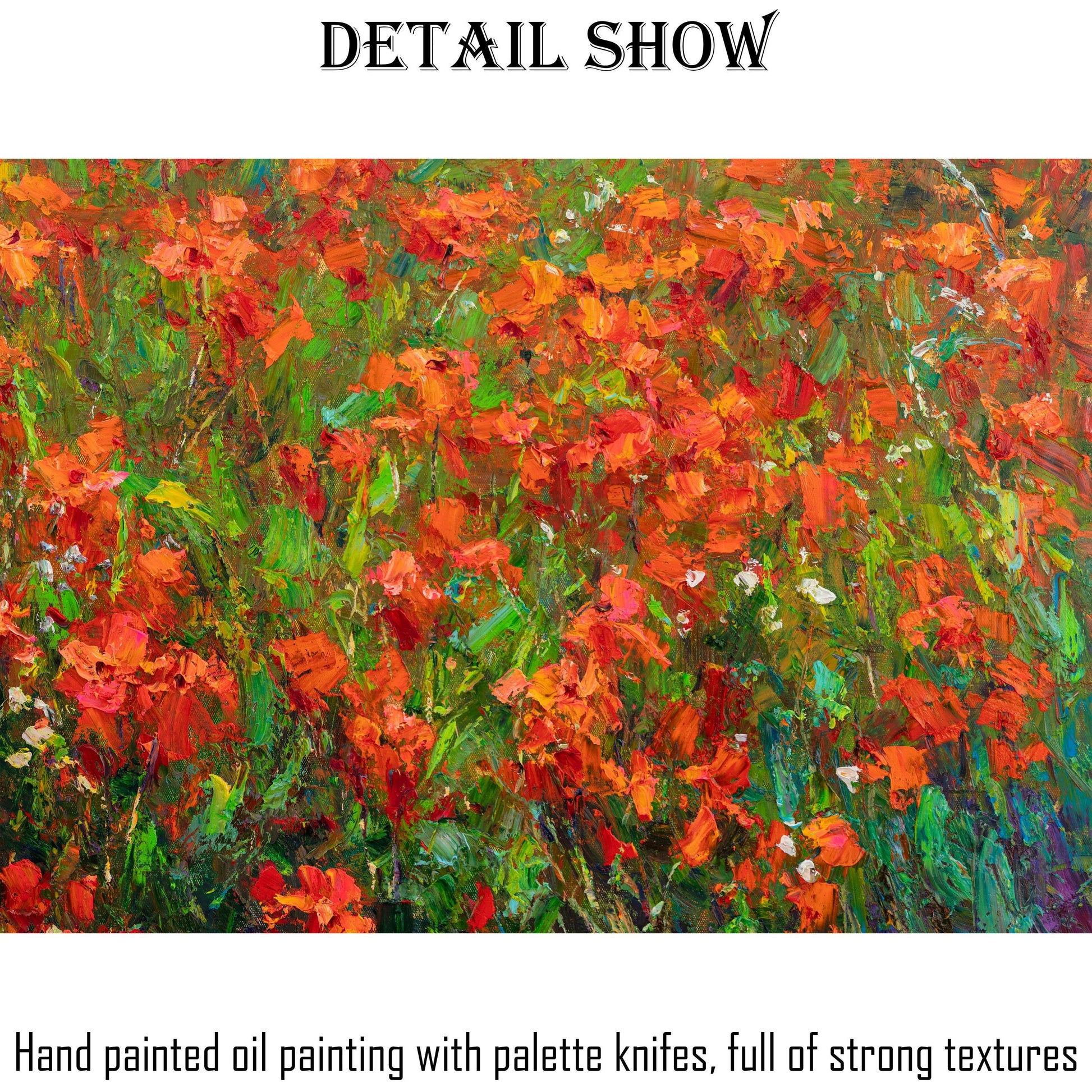 Oil Painting Landscape, Canvas Painting, Large Oil Painting, Original Abstract Painting, Abstract Painting, Flower Field at Dawn