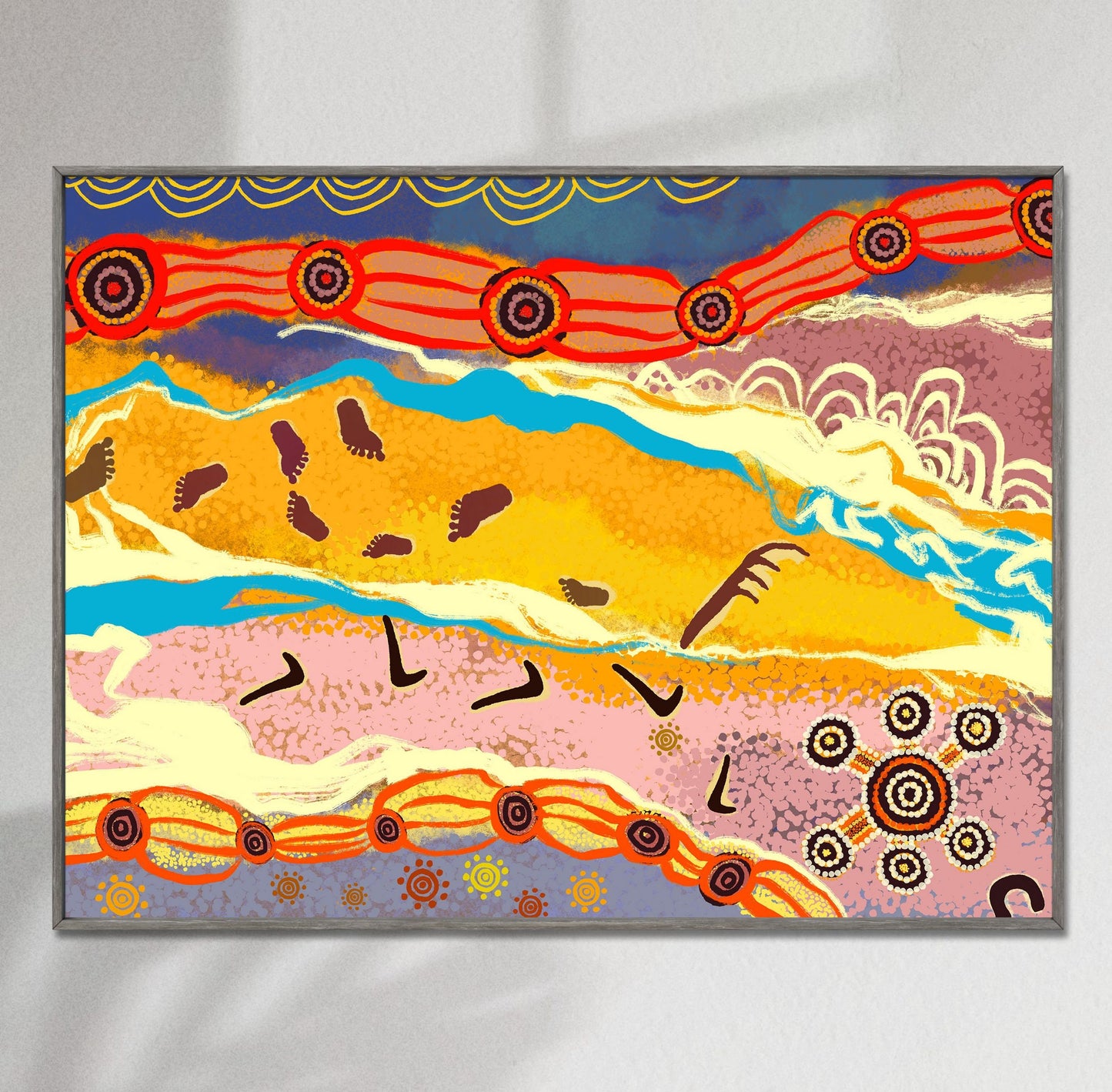 Australian Aboriginal Art Giclée Print, Print Art, Wall Art, Abstract Print, Art Prints Watercolor, Artwork Original, Modern Wall Art
