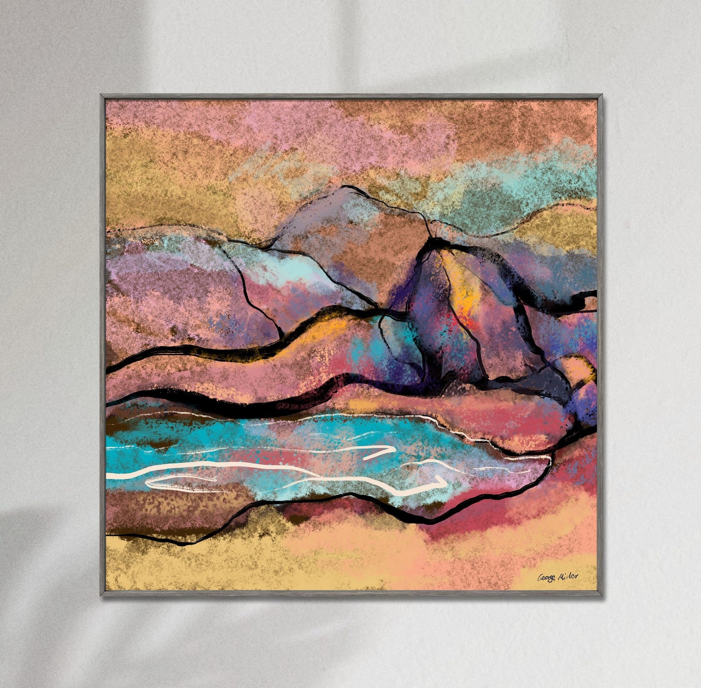 Prints For Wall Art, Abstract Landscape with Mountains, Abstract Art Prints, Art, Artwork And Prints For Walls, Modern Wall Art Abstract