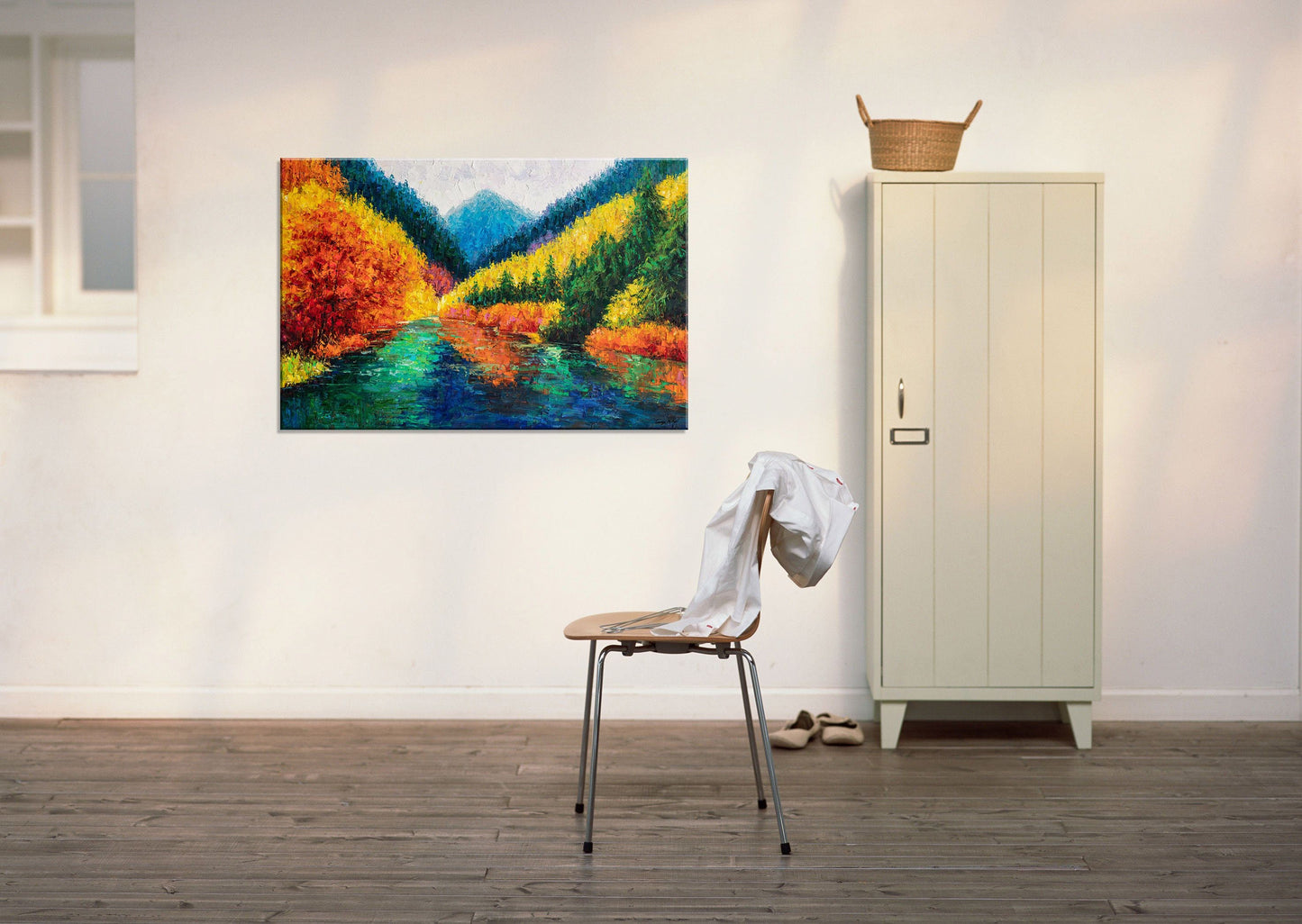 Oil Painting Autumn, Landscape Painting, Large Art, Abstract Art, Wall Art, Canvas Art, Palette Knife Painting, Large Canvas Wall Art