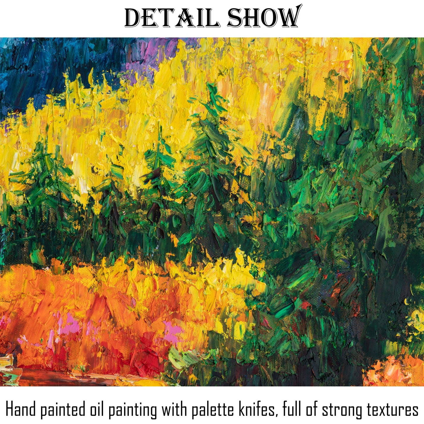 Oil Painting Autumn, Landscape Painting, Large Art, Abstract Art, Wall Art, Canvas Art, Palette Knife Painting, Large Canvas Wall Art