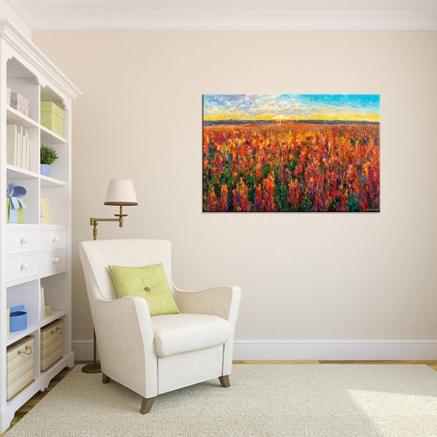 Landscape Painting, Canvas Painting, Tunscany Oil Painting, Bedroom Wall Art, Large Canvas Art, Original Oil Painting, Abstract Painting