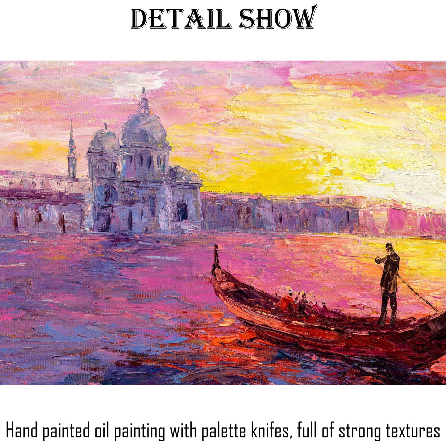 Venice Oil Painting, Palette Knife Oil Painting, Canvas Art, Large Oil Painting, Contemporary Art, Wall Hanging, Landscape Painting, Large