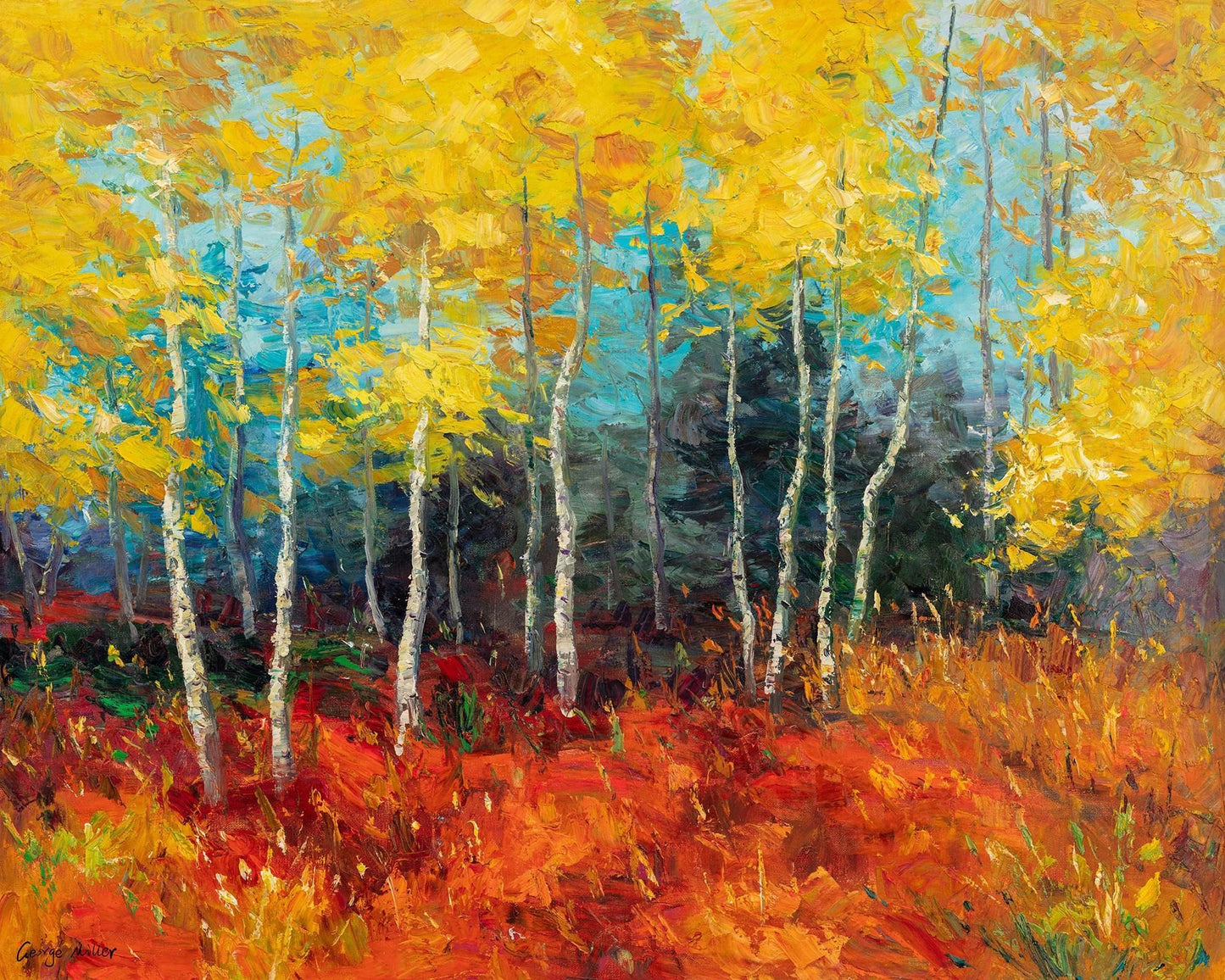 Landscape Painting, Spring Oil Painting, Boats by the River, Autumn Landscape Oil Painting, Palette Knife Painting, Original Artwork