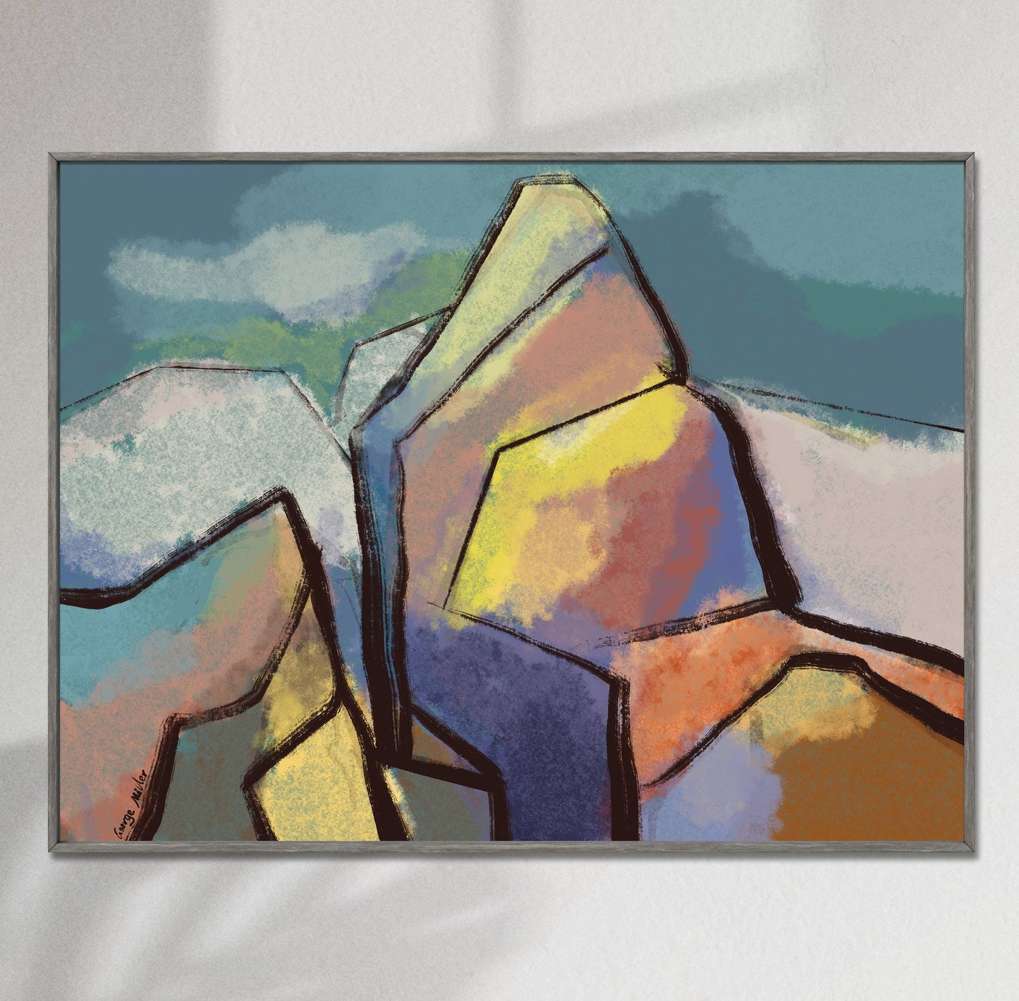 Abstract Art Print, Mountain landscape Print, Wall Decor Dorm, Abstract Art, Art Prints, Artwork Original, Modern Wall Art, Original Art