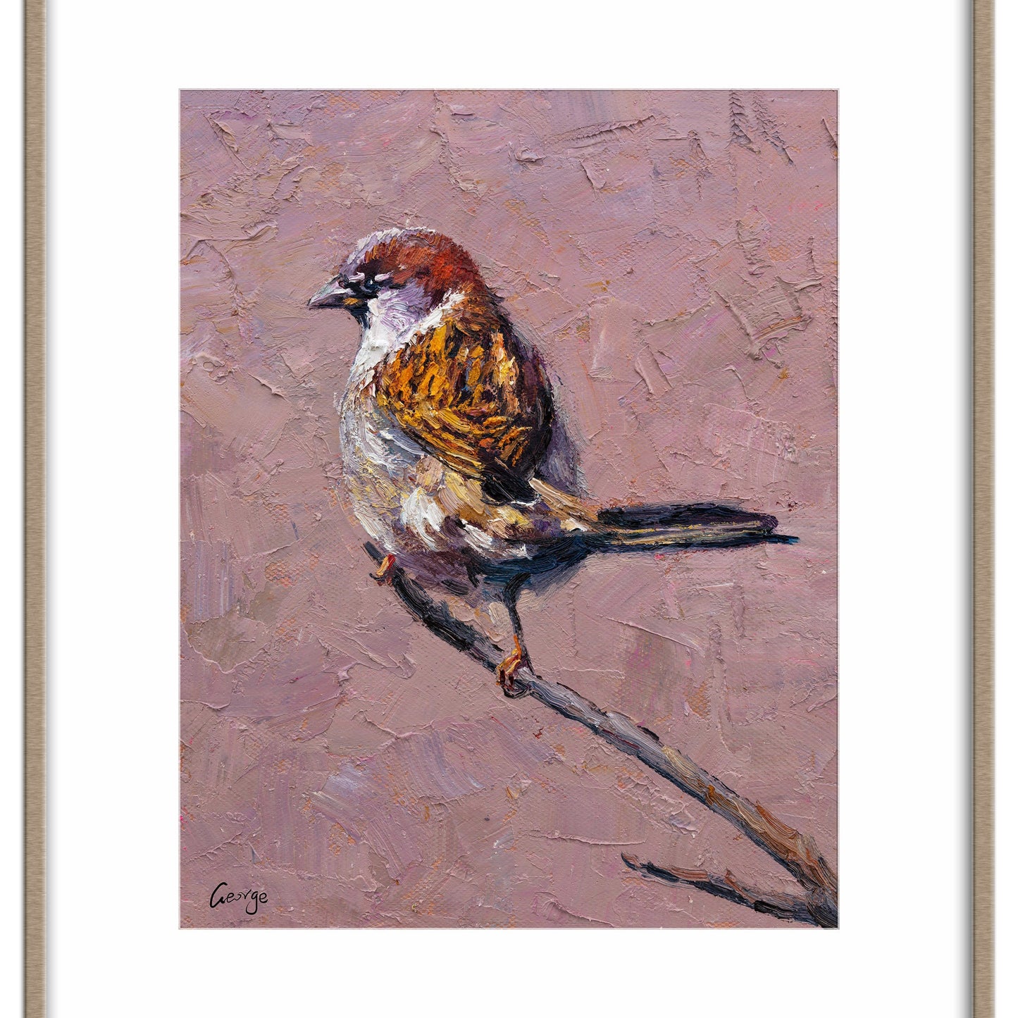Canvas Painting Sparrow Bird, Abstract Canvas Art, Oil Painting Abstract, Bird Artwork, Oil Painting Original, Modern Art, Wall Art Painting