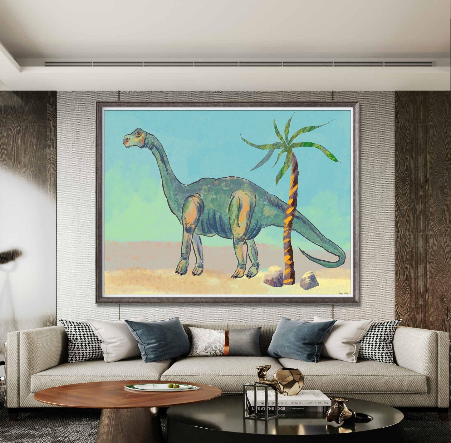 Apatosaurus Dinosaur Print Wall Art, Wall Décor Living Room Rustic, Abstract Art Print, Art Painting, Artwork Original, Modern Wall Art