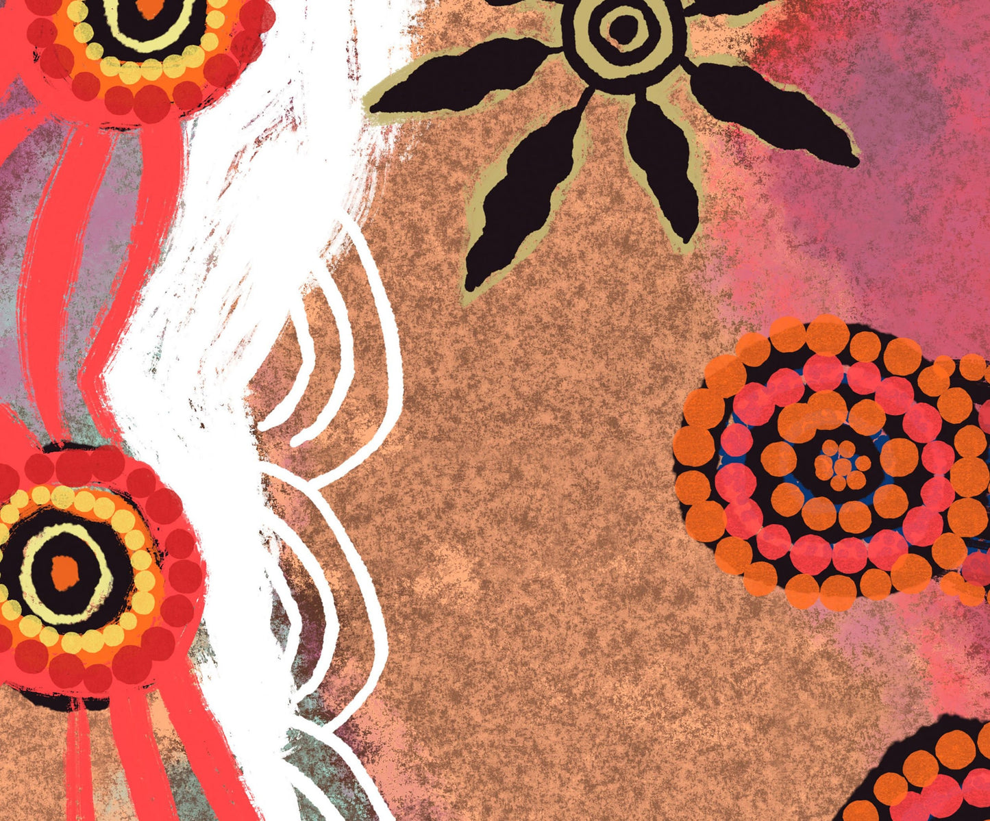 Australian Aboriginal Art Print, Canvas Print, Wall Art Abstract, Abstract Watercolor Print, Art Painting, Artwork Modern Wall Décor