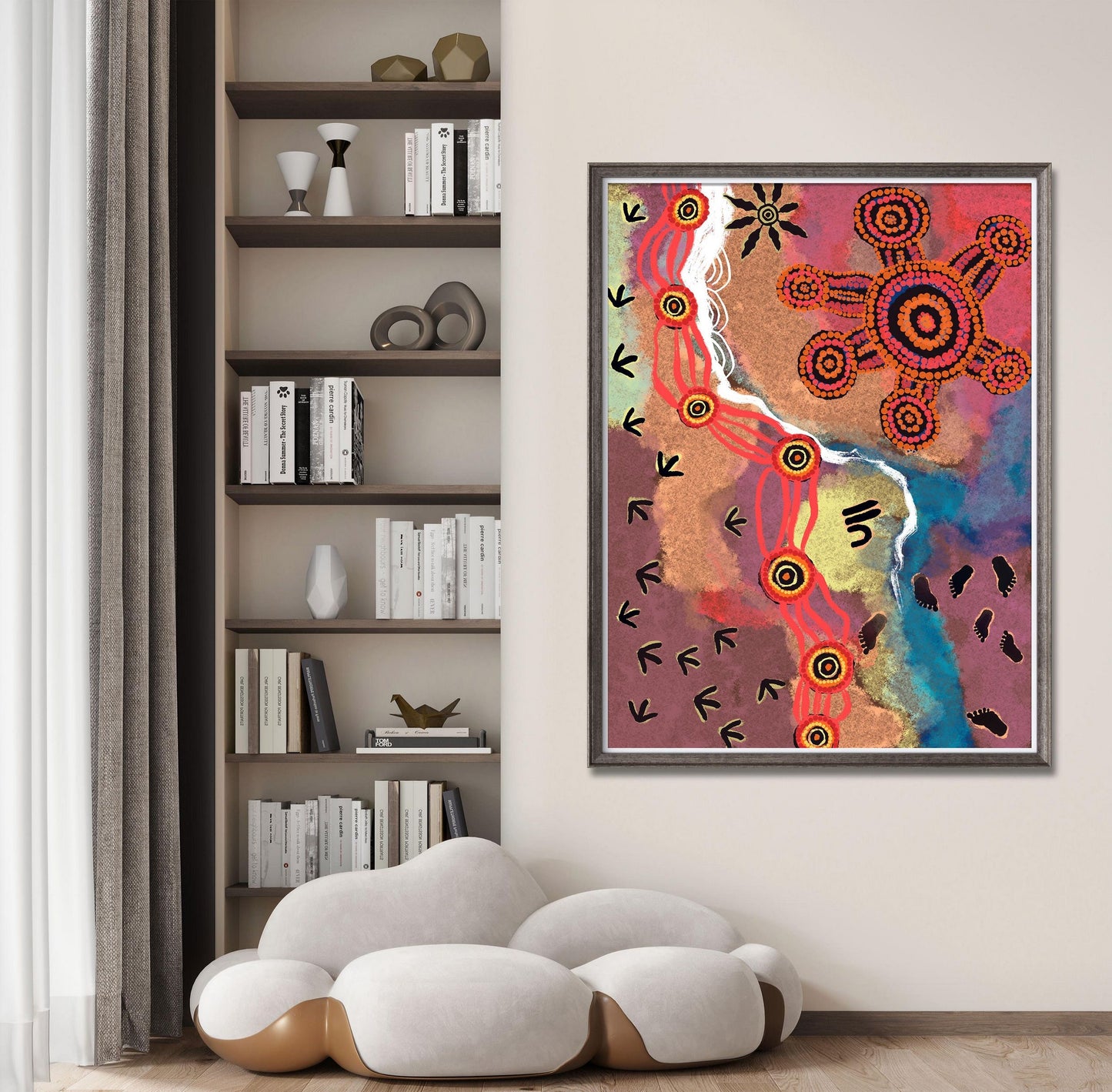 Australian Aboriginal Art Print, Canvas Print, Wall Art Abstract, Abstract Watercolor Print, Art Painting, Artwork Modern Wall Décor