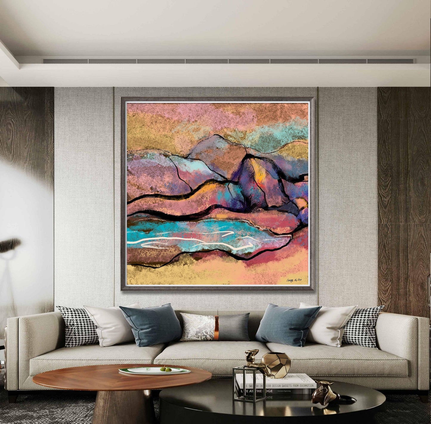 Prints For Wall Art, Abstract Landscape with Mountains, Abstract Art Prints, Art, Artwork And Prints For Walls, Modern Wall Art Abstract